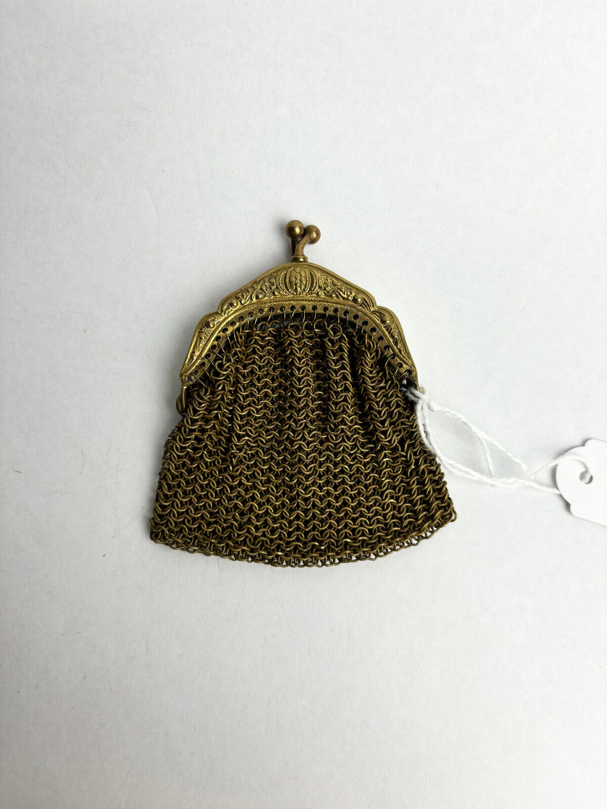 Antique Victorian Gilt Mesh Coin Purse 5cm wide