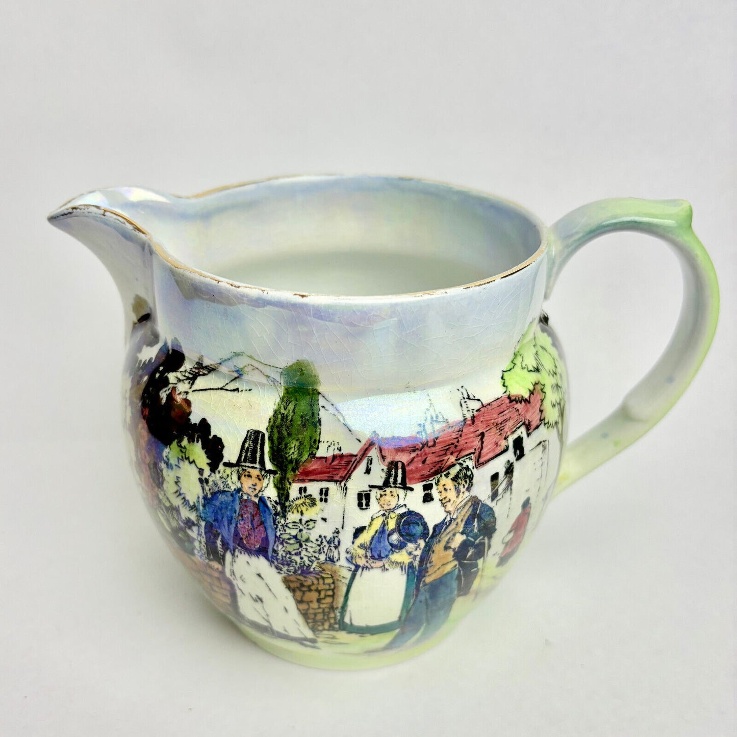 Grimwades Welsh Characters Lustre Ware Jug 5812 England 1930s