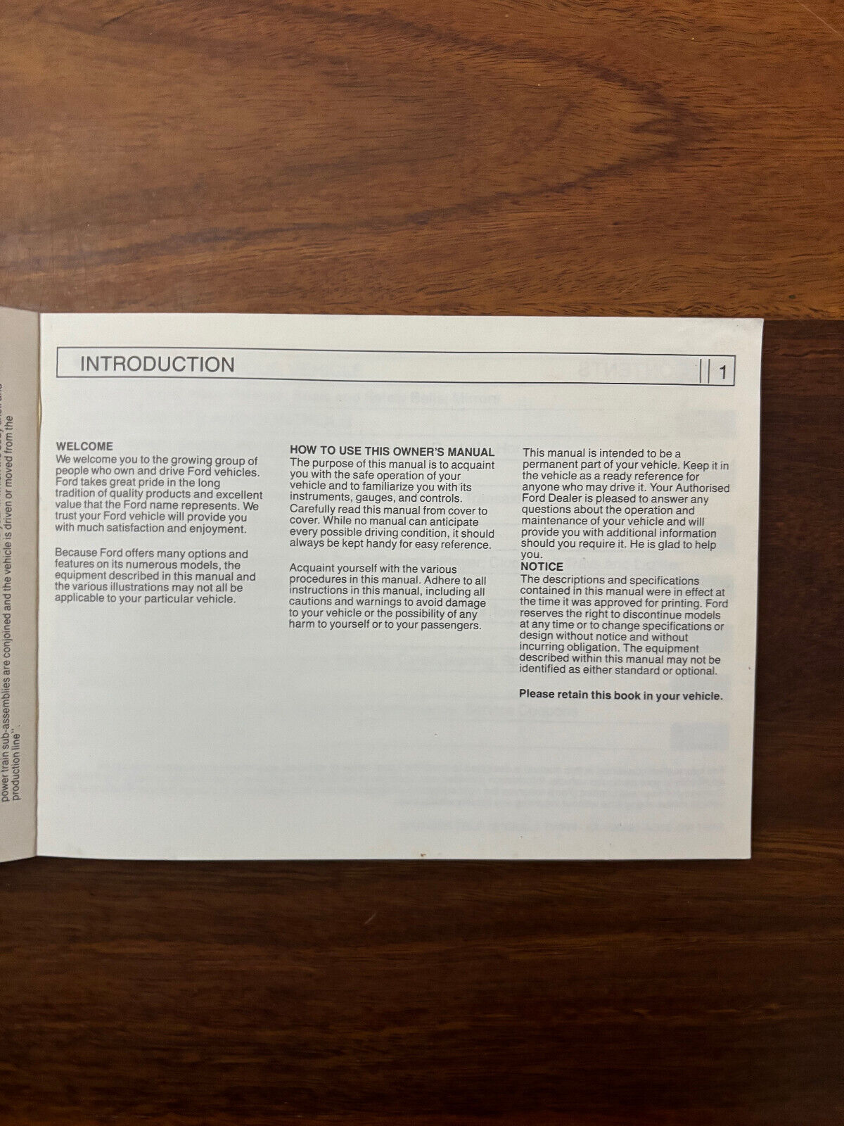 Ford Laser Owner's Instruction Manual