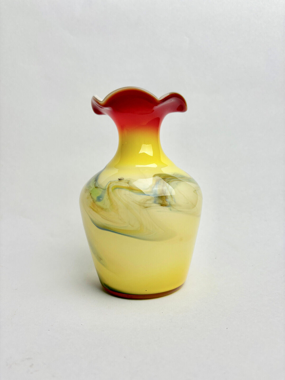 Pair of Ambergine Glass Vases (16cm tall)