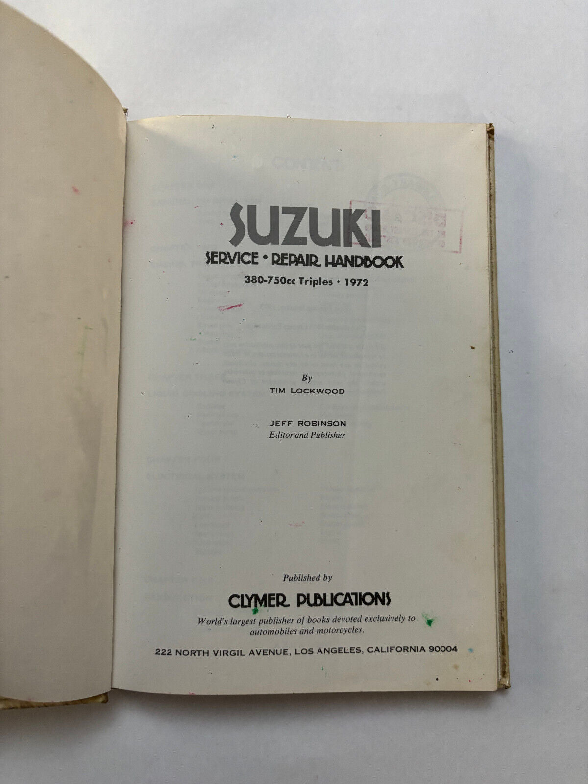 Suzuki 380-750cc Triples 1972-1977 Service Repair Performance Manual Clymer