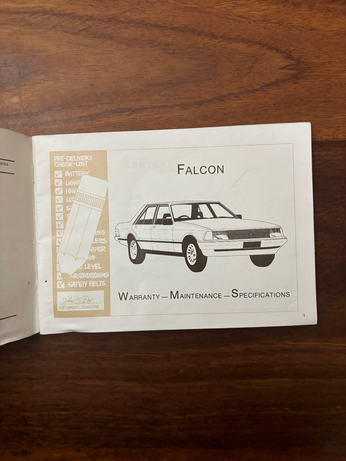 Ford Xd Warranty and Maintenance Book Falcon, Fairmont, Fairmont Ghia