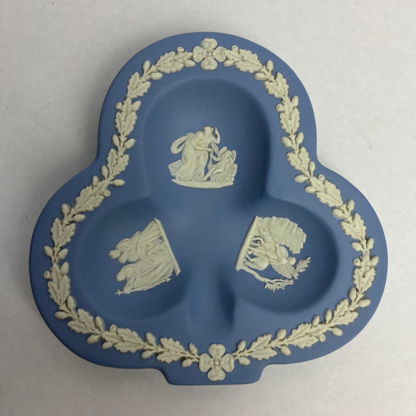 Antique Wedgwood Blue Fancy Club Shape Plate