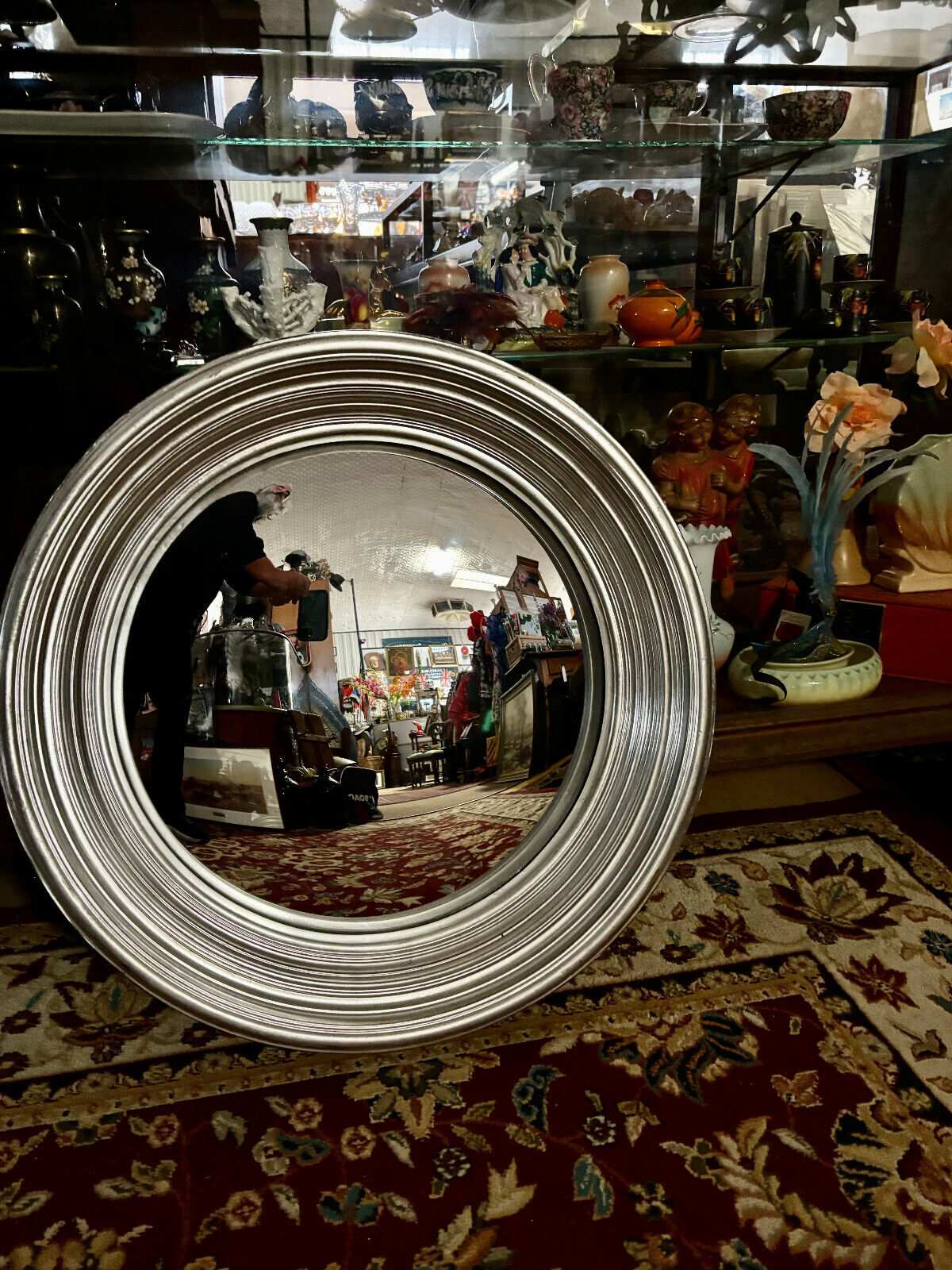 Round Silver Convex Mirror 64cm