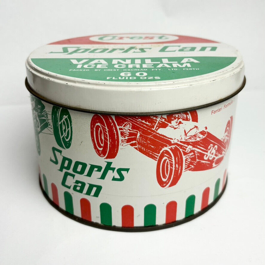 Vintage Crest Sports Can Ice Cream Tin