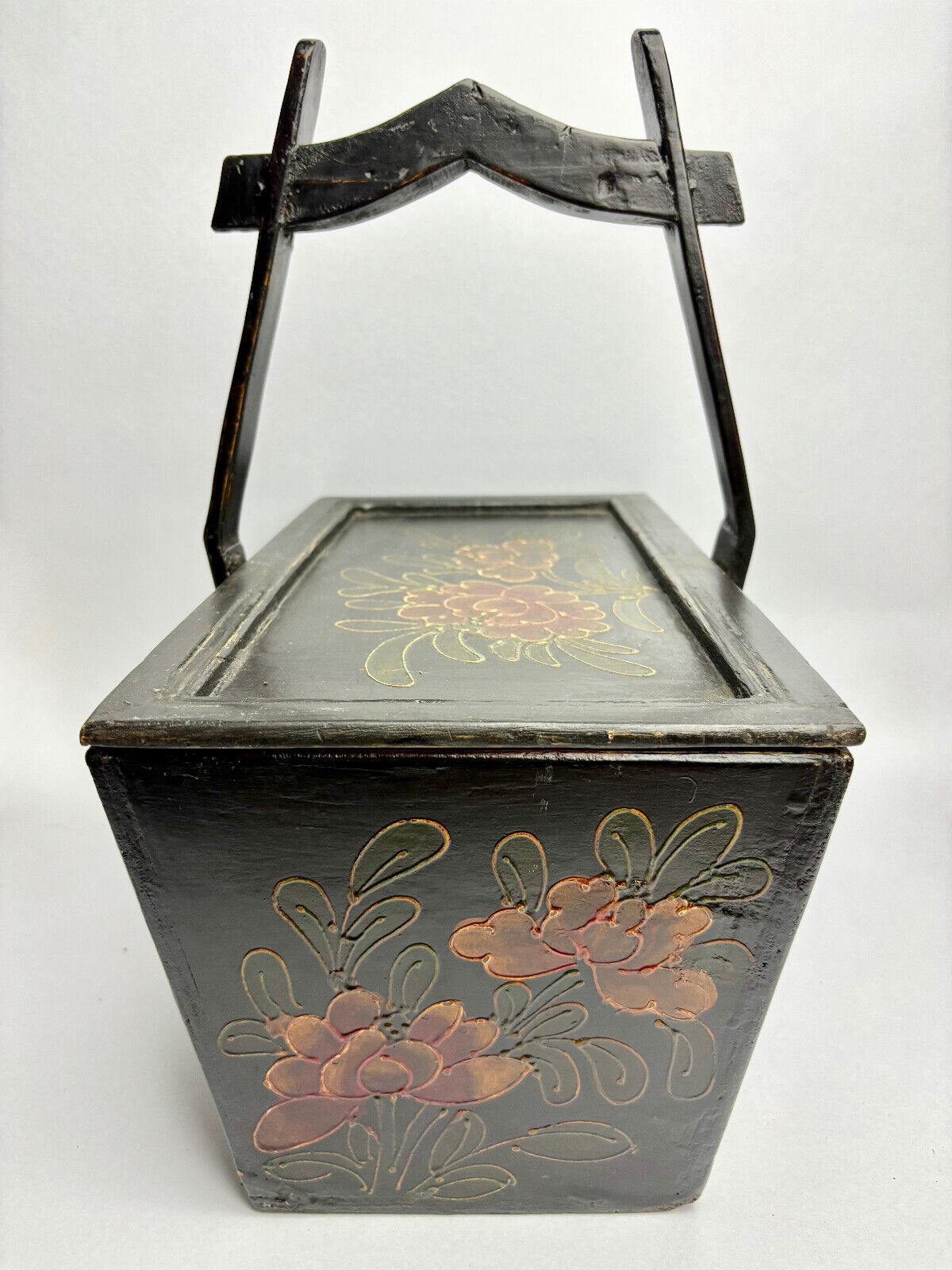 Vintage 1960s Douglas Fir Asian Food Carrier - Hebei Province