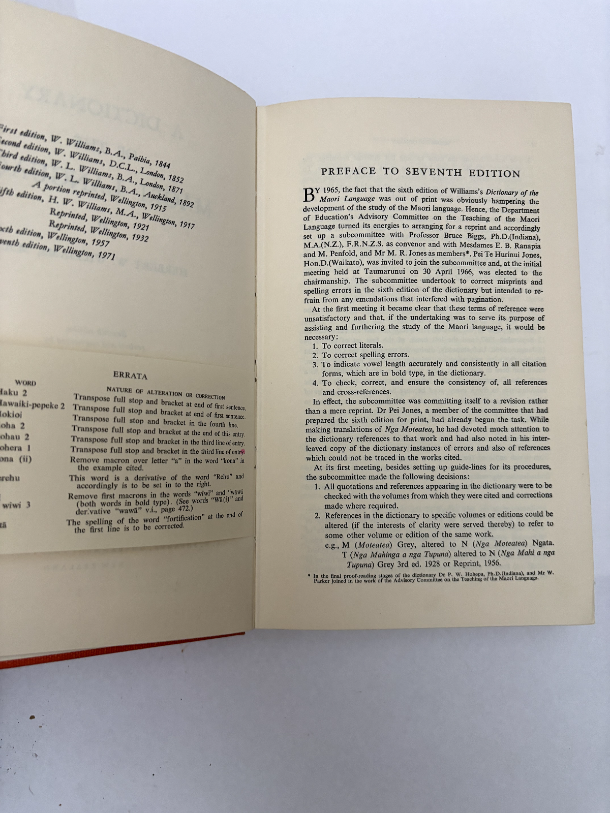 A Dictionary Of The Maori Language by Williams 1971