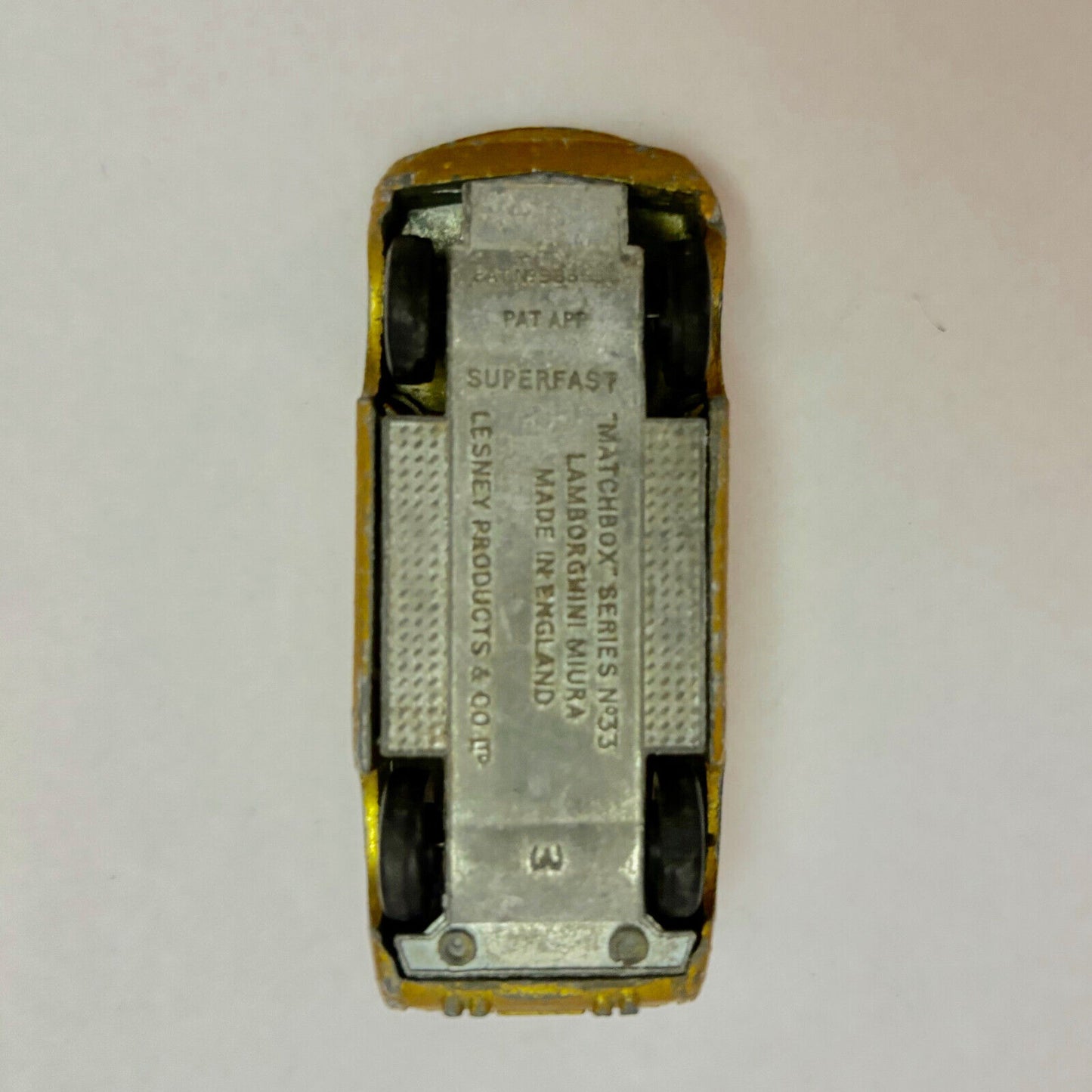 VINTAGE LESNEY MATCHBOX SERIES NO 33 LAMBORGHINI MIURA GOLD