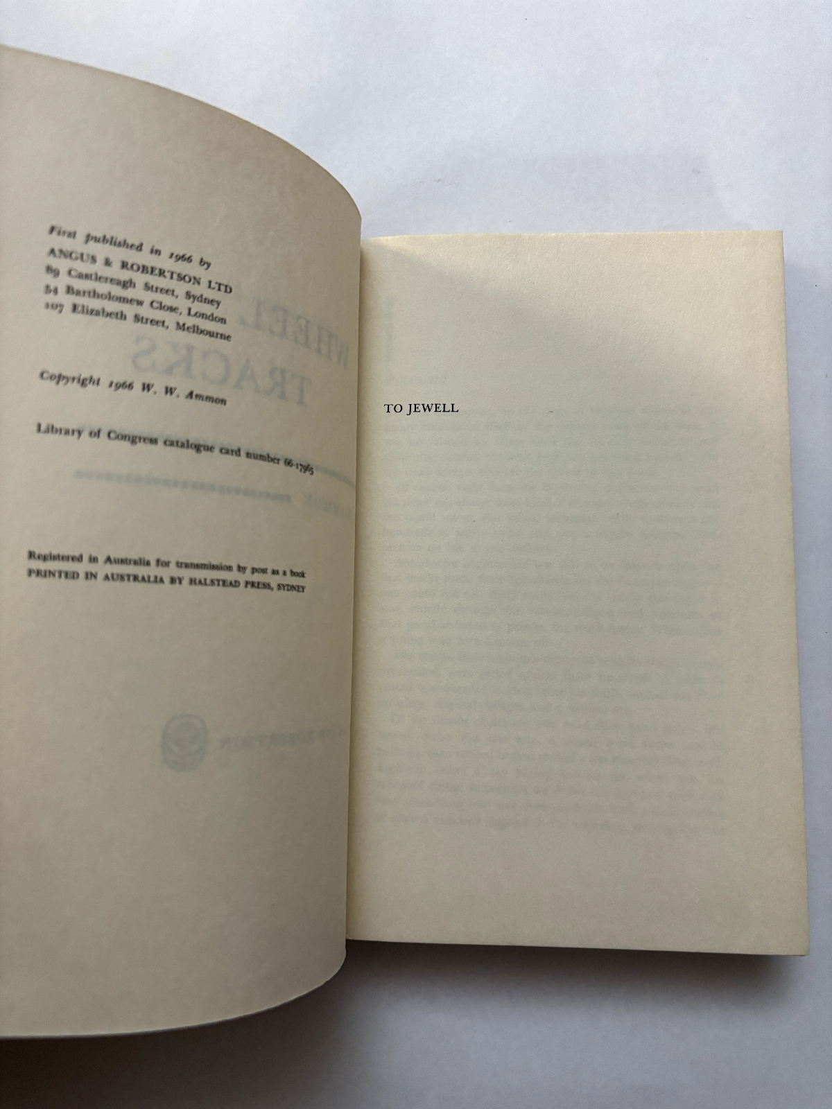Wheel Tracks by W. W. Ammon - (Hardcover, 1966)