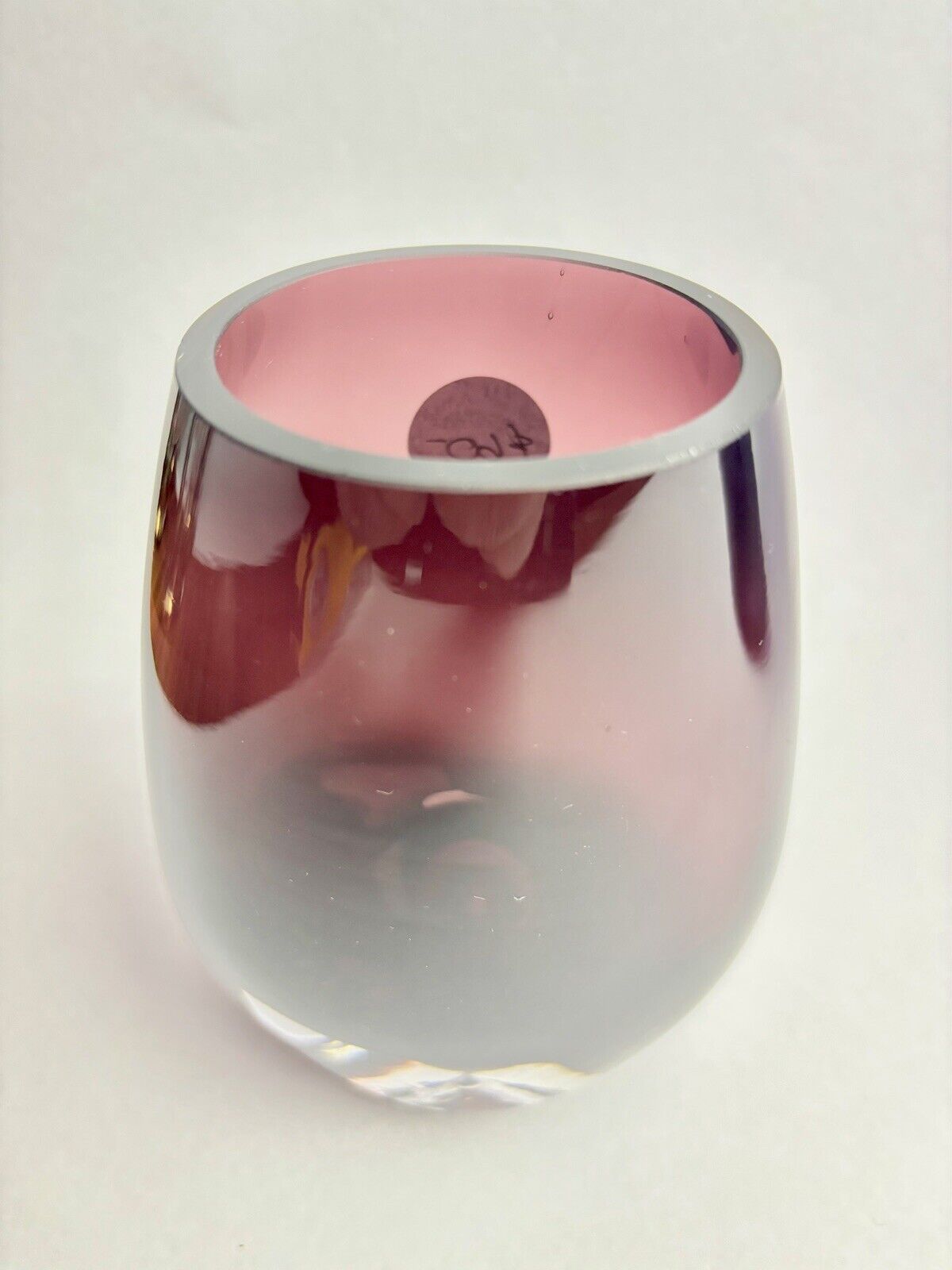 Vintage Kosta Boda Somerso Glass Vase / Sweden Purple