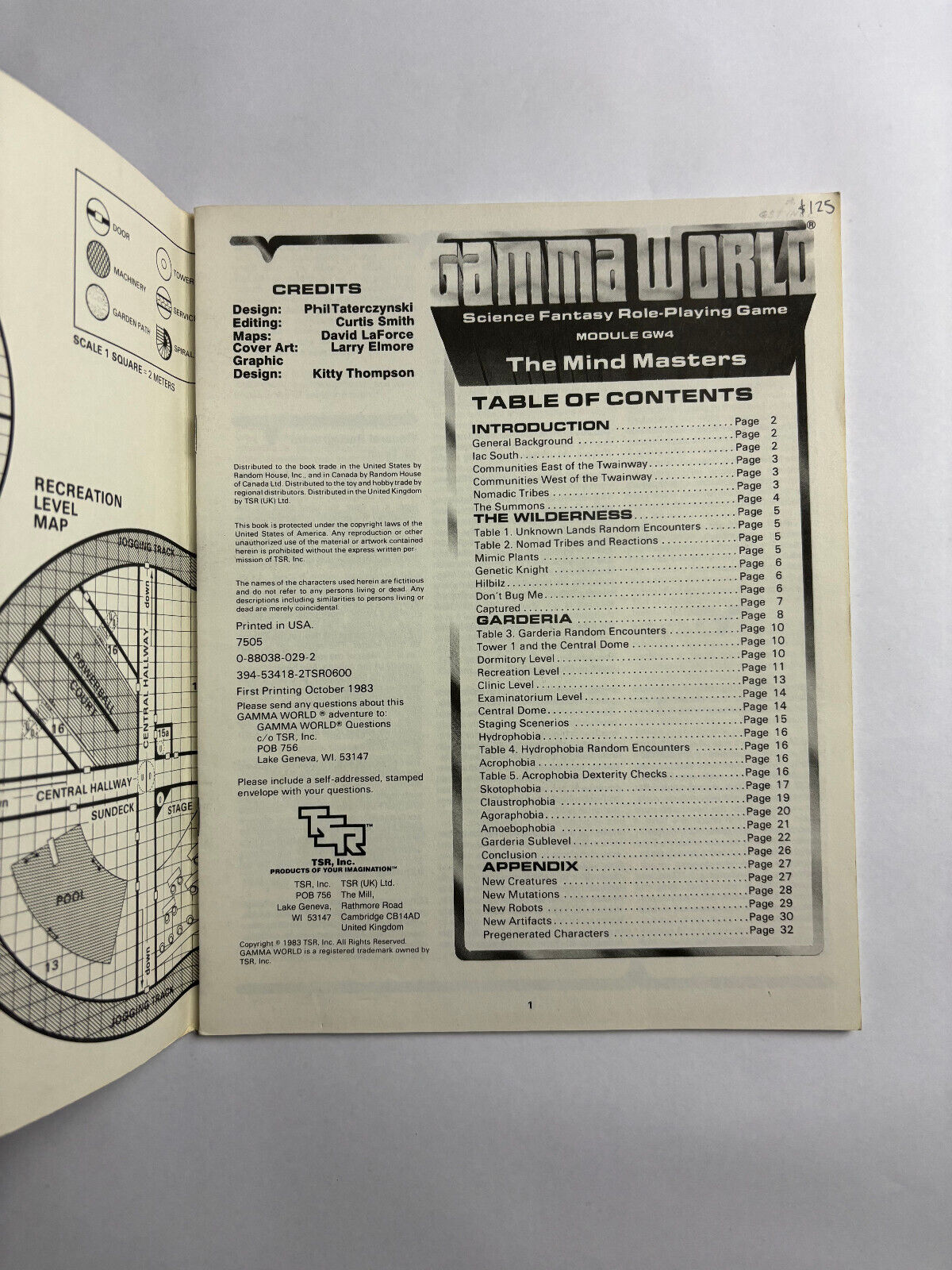 TSR Gamma World The Mind Masters