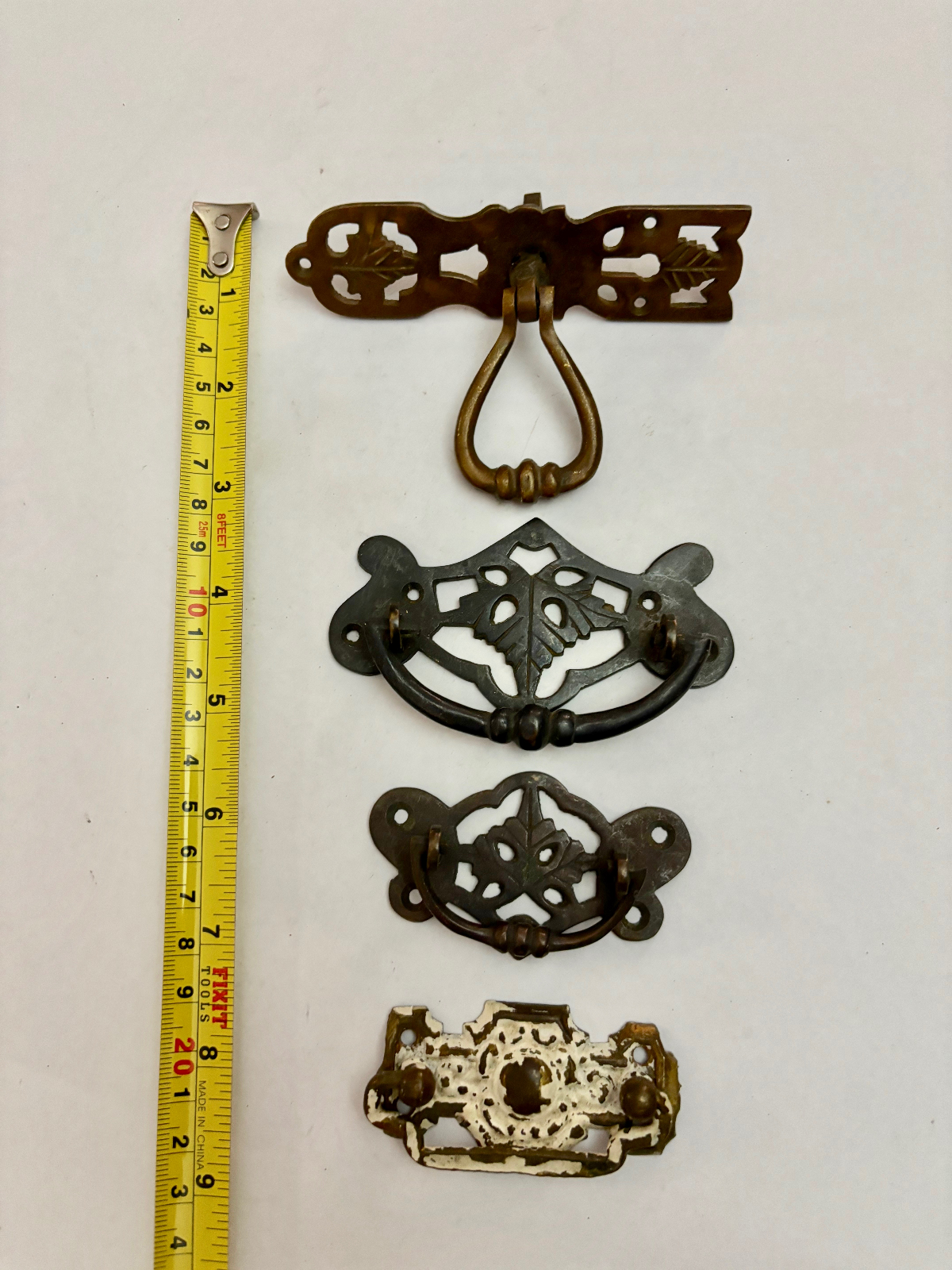 Four Mixes Antique Brass & Cast Iron Drawer Pull Handles