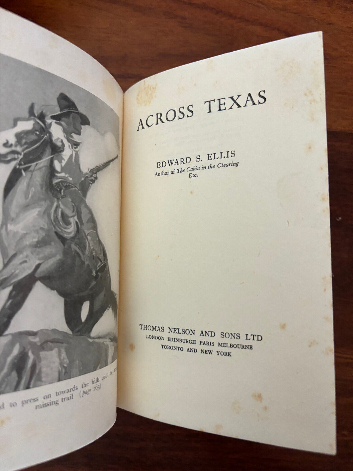 Edward S Ellis Across Texas HB DJ 1953 Nelson