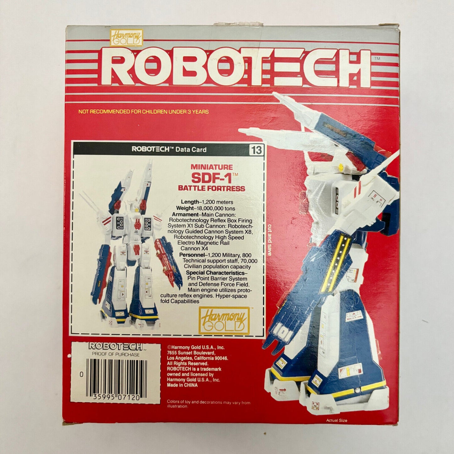 SDF-1 Miniature Battle Fortress Robotech 1985 Matchbox Macross Action Figure