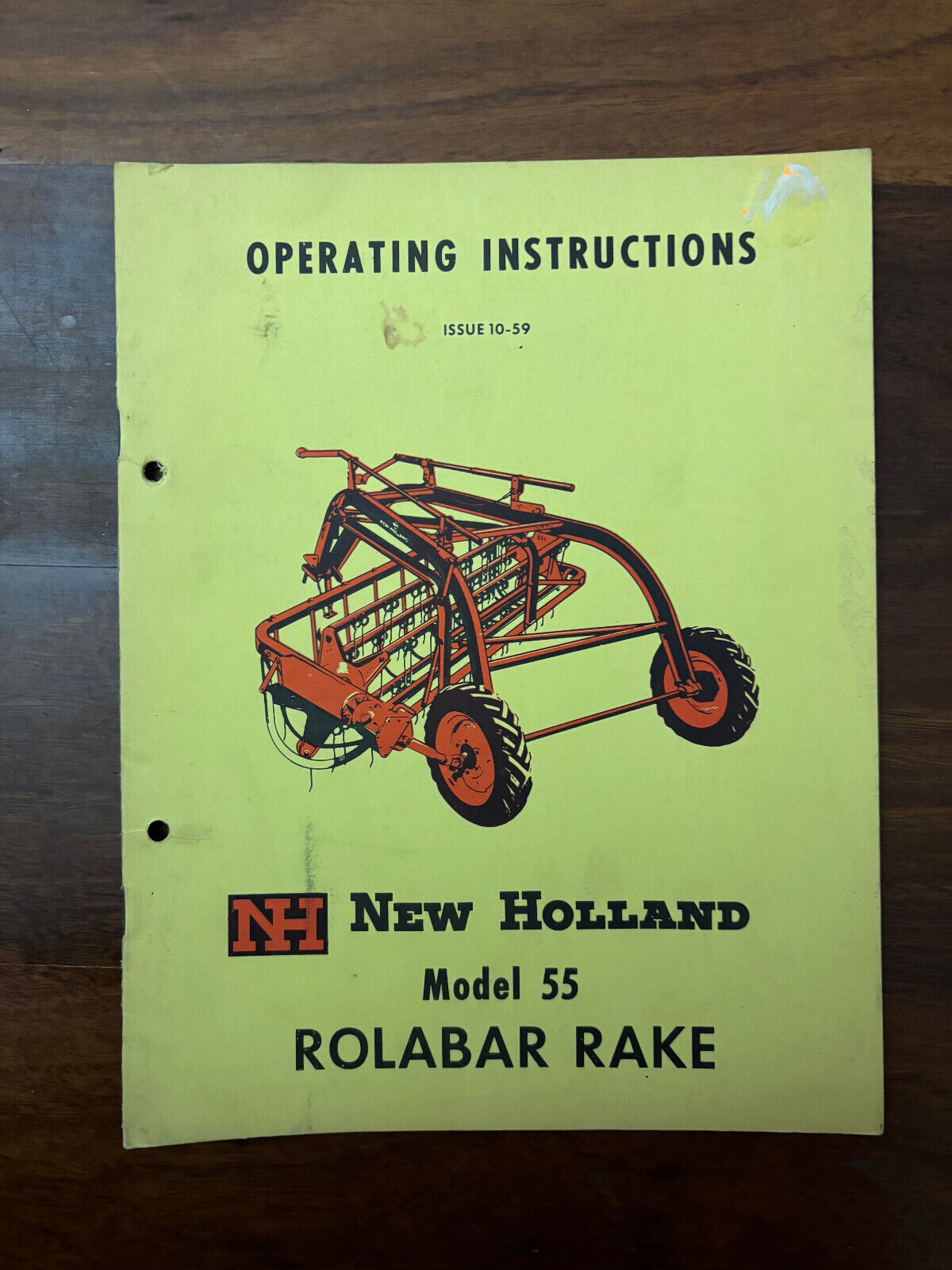 New Holland Rolabar Rake Model 55 Operating Instructions Issue 10-59