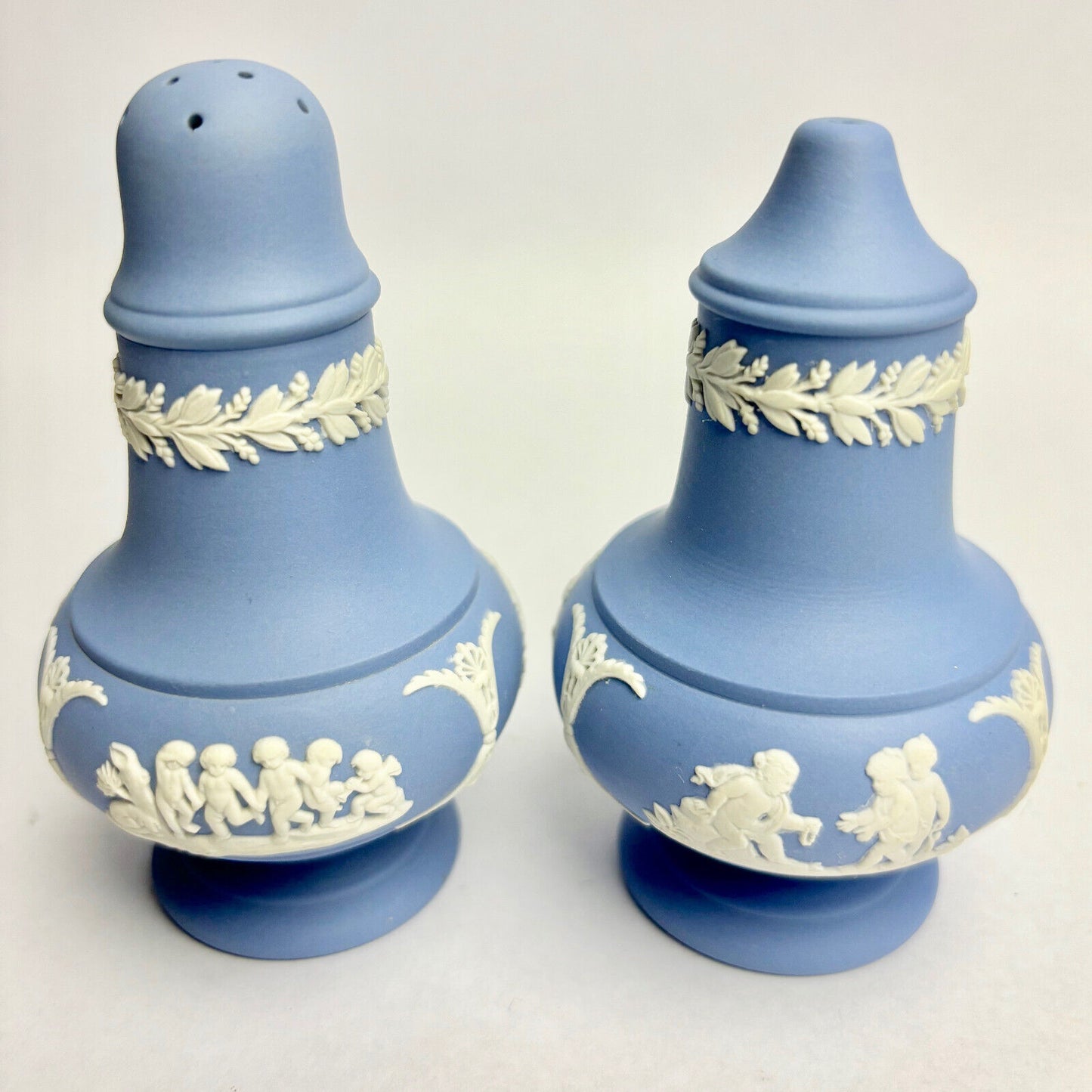Antique Wedgwood Blue Salt & Pepper Shakers
