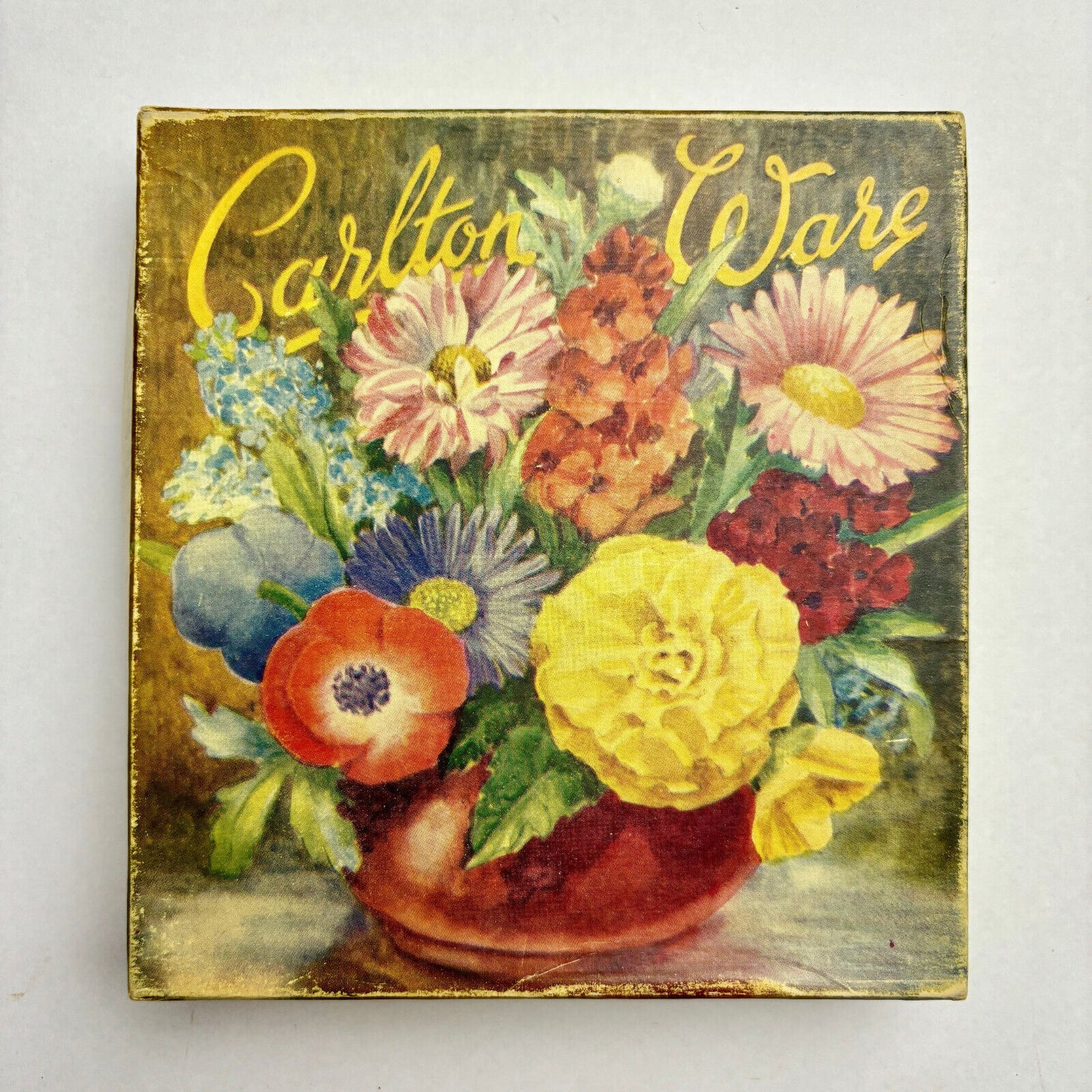 Carlton Ware Apple Blossom Yellow Butter/Jam Dish, Box & Spoon