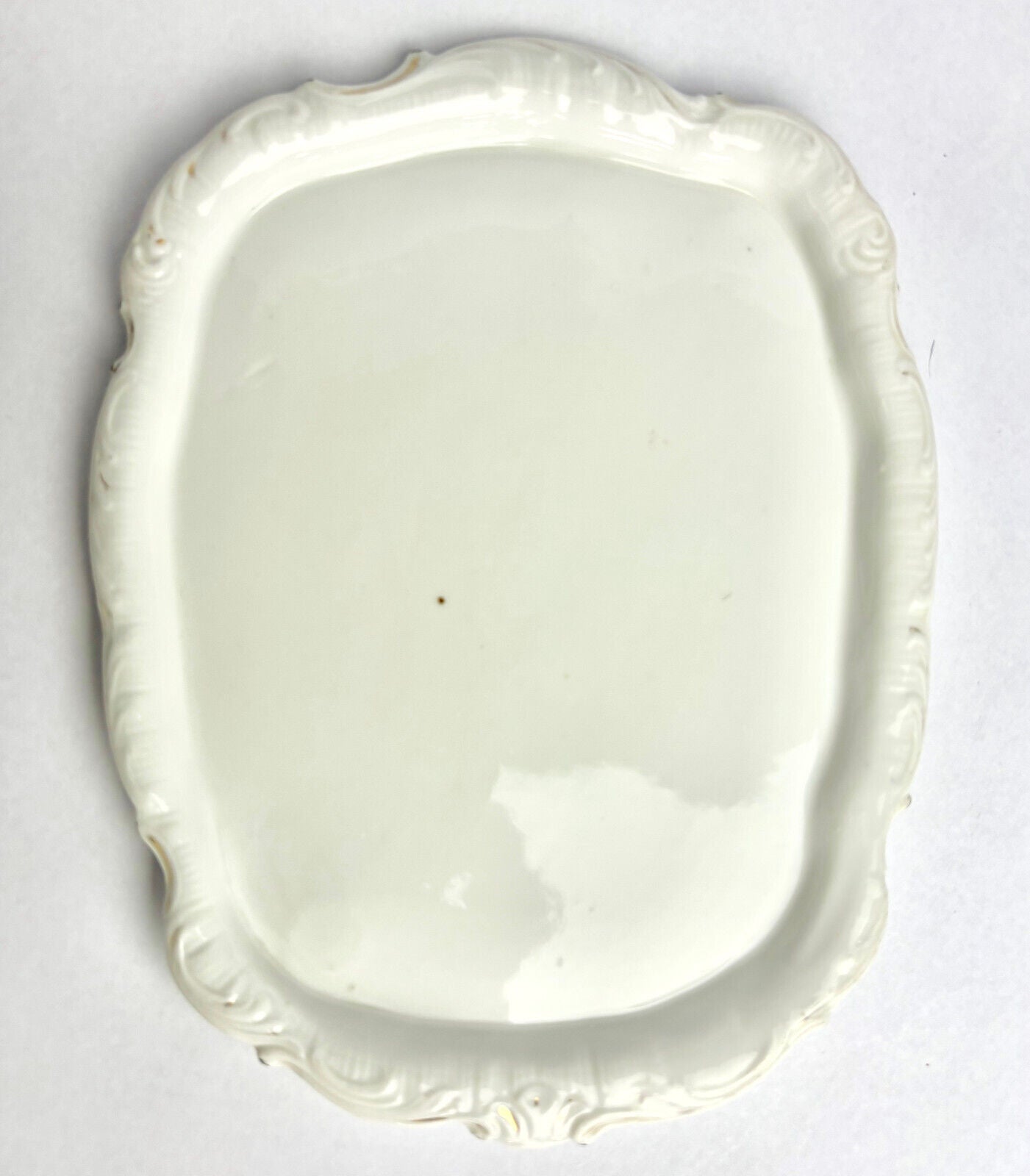 Large White Victorian Cheese Dish and Cover