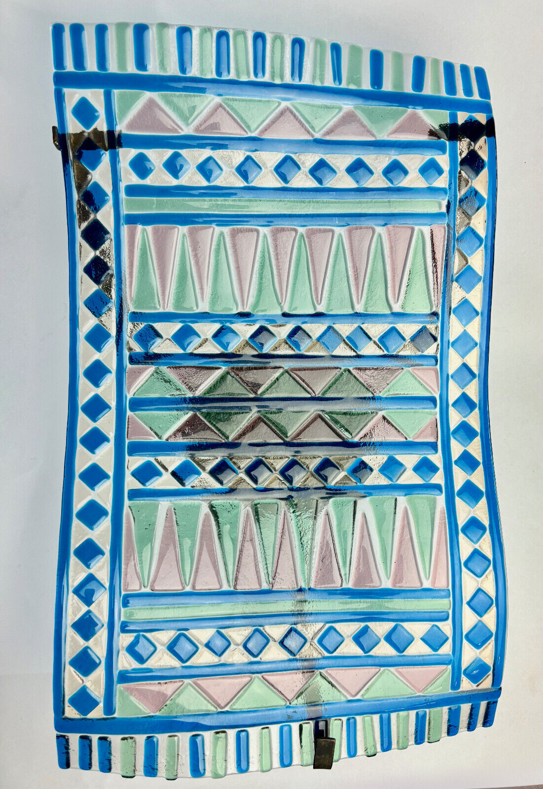 Flying rug art glass with metal stand by Giuse Maggi, Bahrain