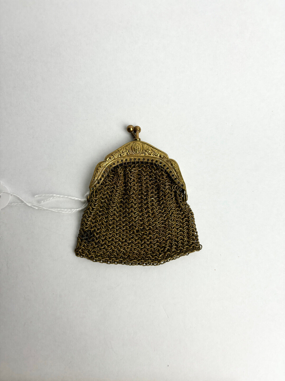 Antique Victorian Gilt Mesh Coin Purse 5cm wide