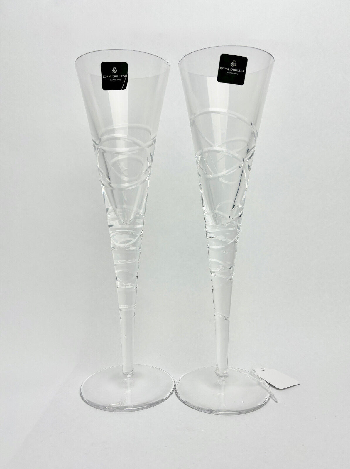 Pair of Royal Doulton Lead Crystal Saturn Flute (boxed)