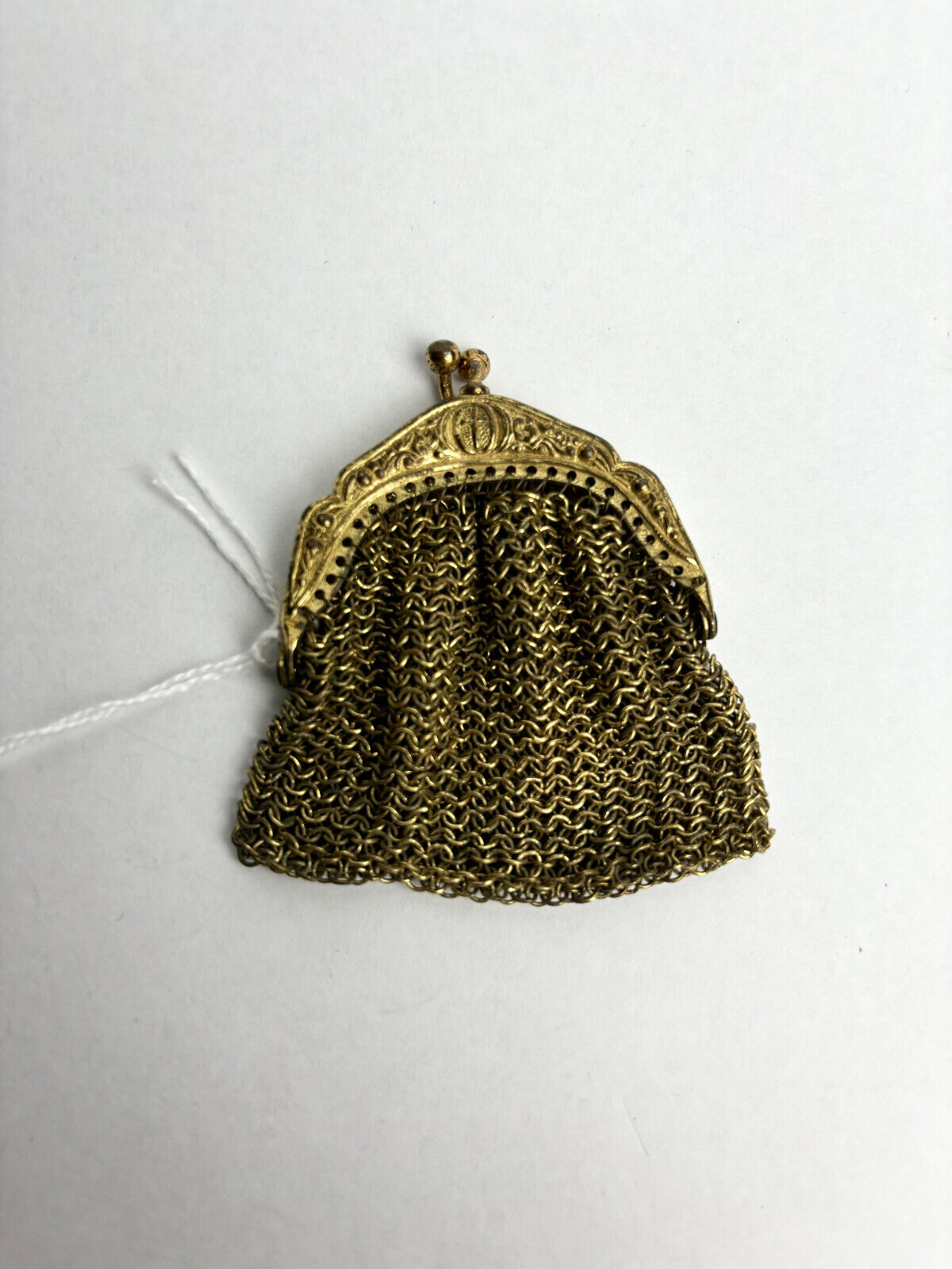 Antique Victorian Gilt Mesh Coin Purse 5cm wide