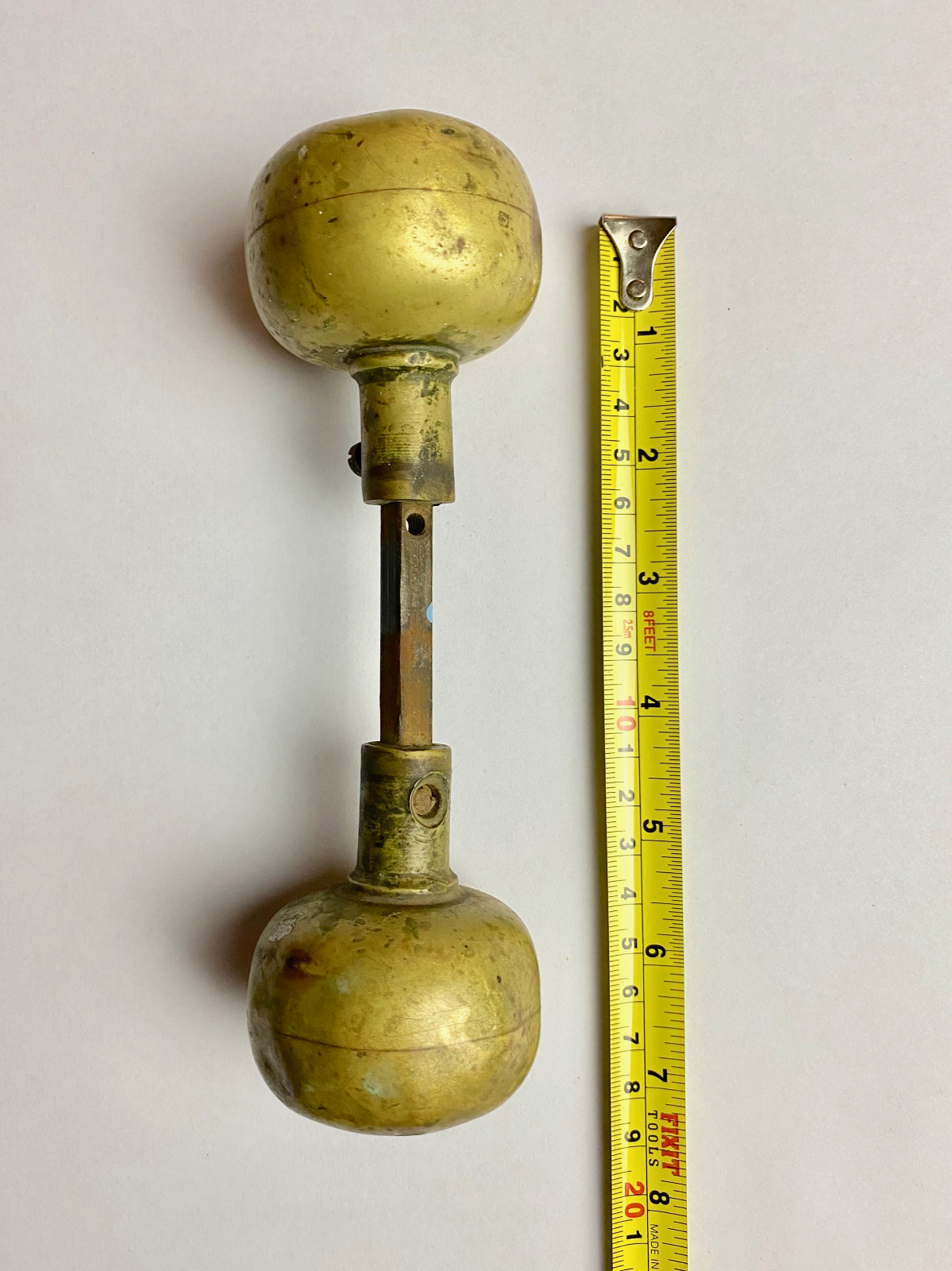 Pair Of Edwardian Brass Plated Door Knobs from a church
