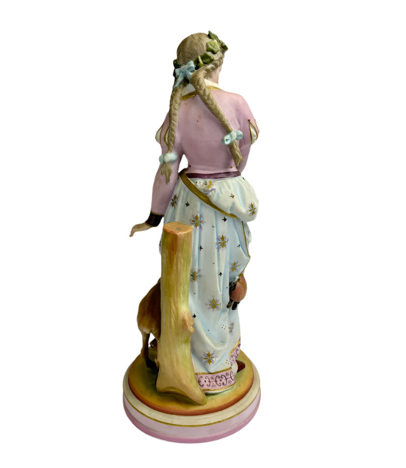 Scheibe-Alsbach Pair of 20th century hard paste porcelain figurines with hound and fawn