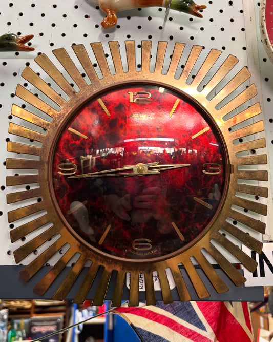 Richter Electric Sunburst Clock, made in West Germany, works well