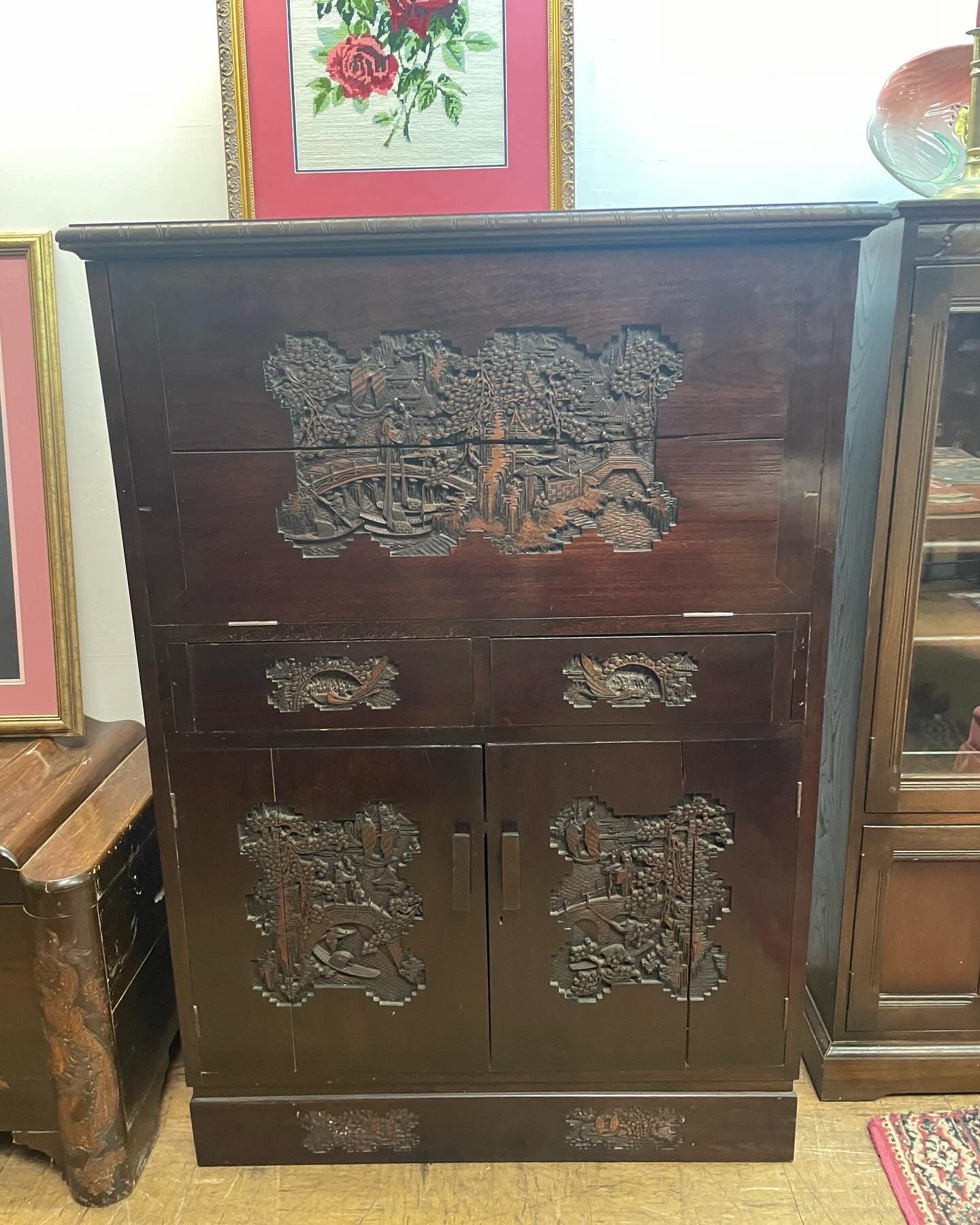 MCM Hong Kong Carved Cocktail Cabinet