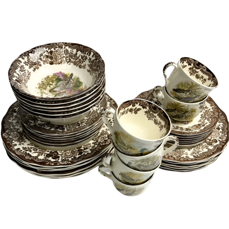 Vintage Royal Worcester Palissy Game series (Birds) six service set (36 pieces)