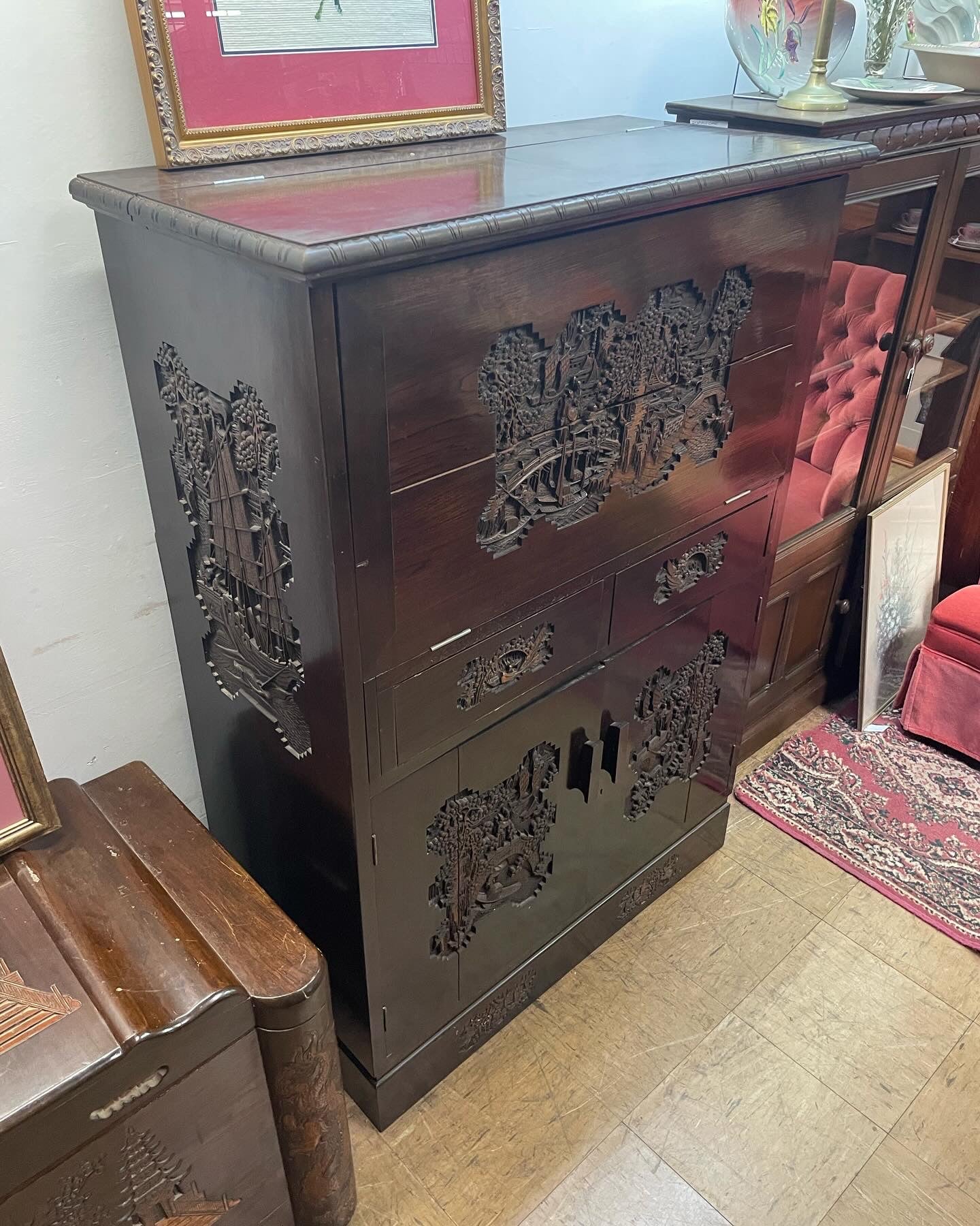 MCM Hong Kong Carved Cocktail Cabinet