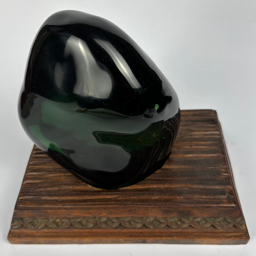 Large Freeform Emerald Green Studio Art Glass Sculpture 3.34kg
