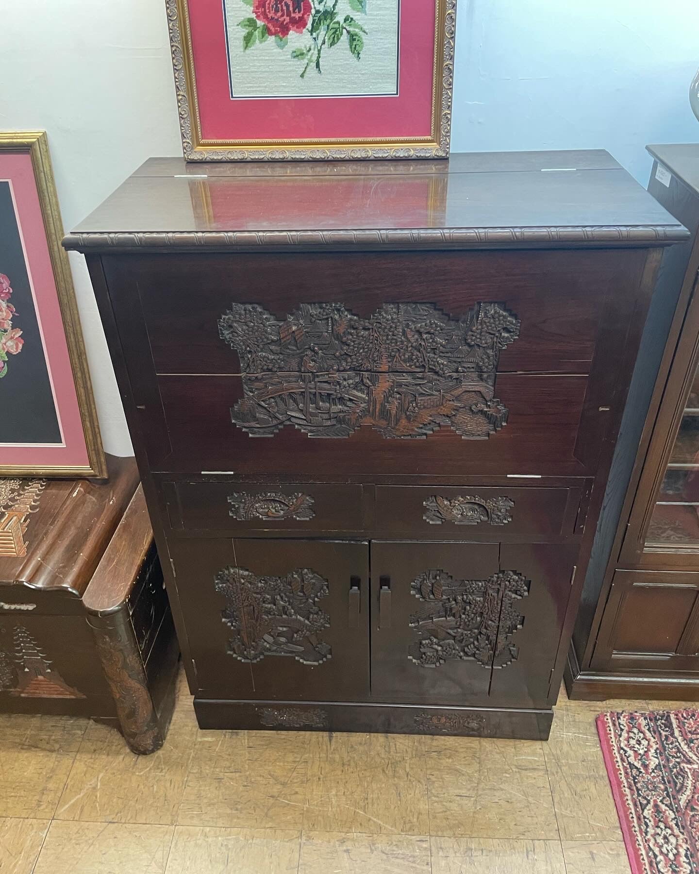MCM Hong Kong Carved Cocktail Cabinet