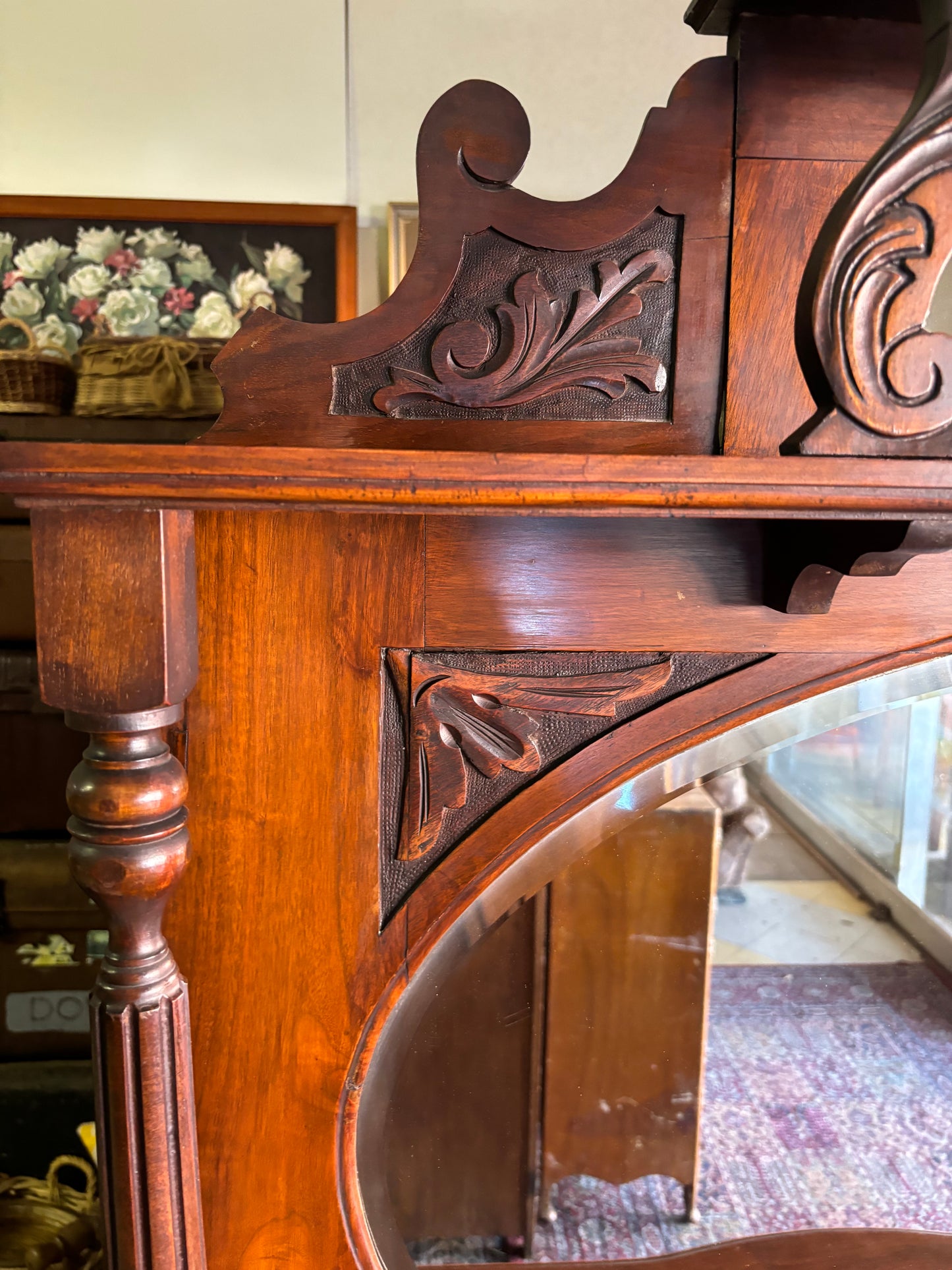 Victorian Walnut Mirror-back sideboard