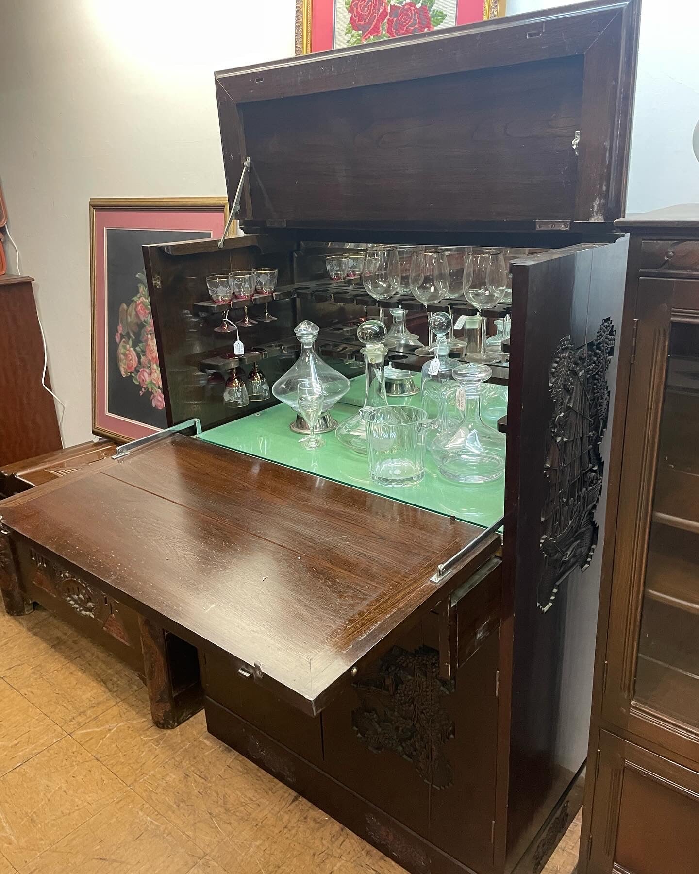 MCM Hong Kong Carved Cocktail Cabinet