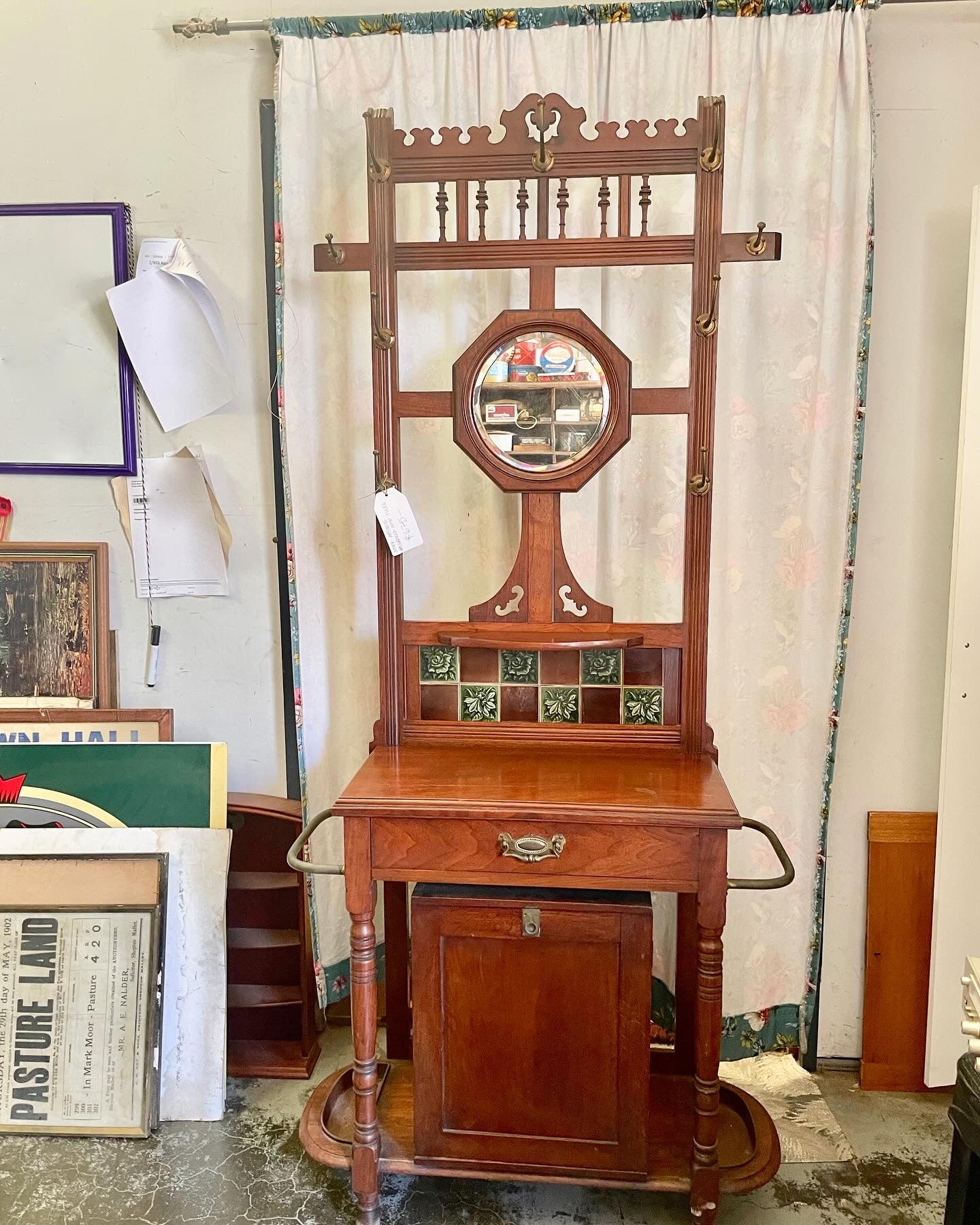 Antique Victorian Oak Hallstand