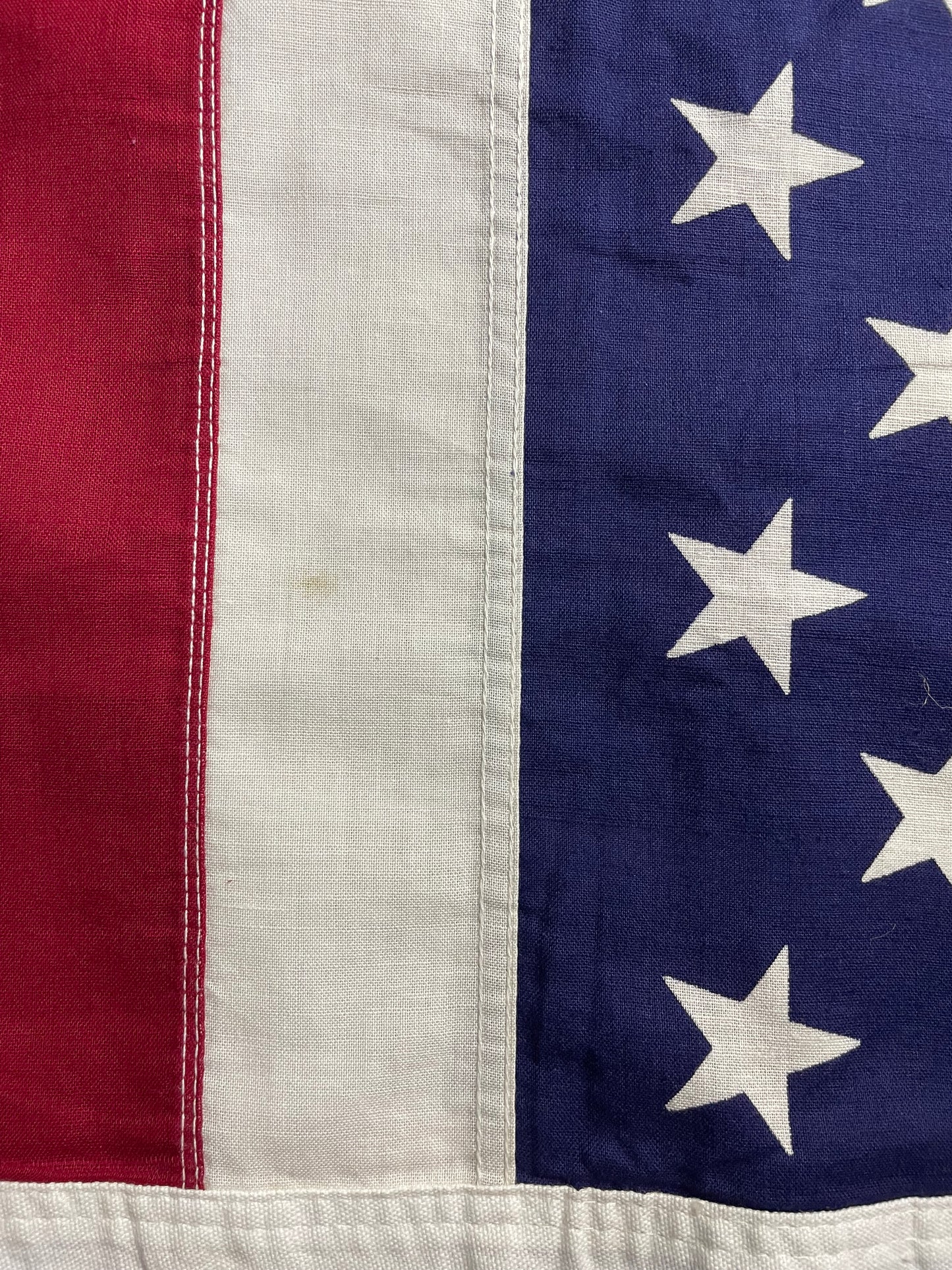 Vintage fully-sewn linen USA flag by Reliance