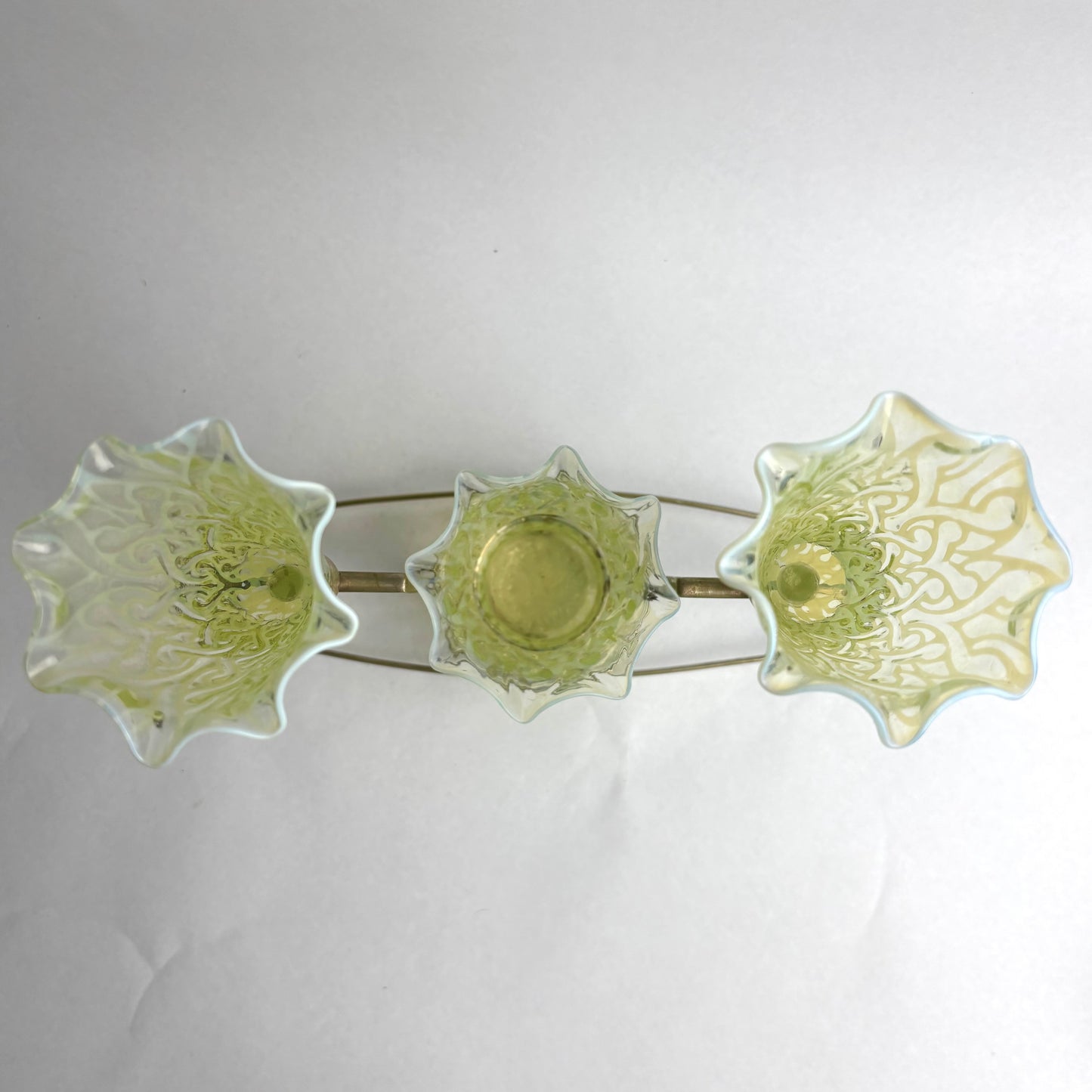 James Powell and Sons Uranium Glass Epergne