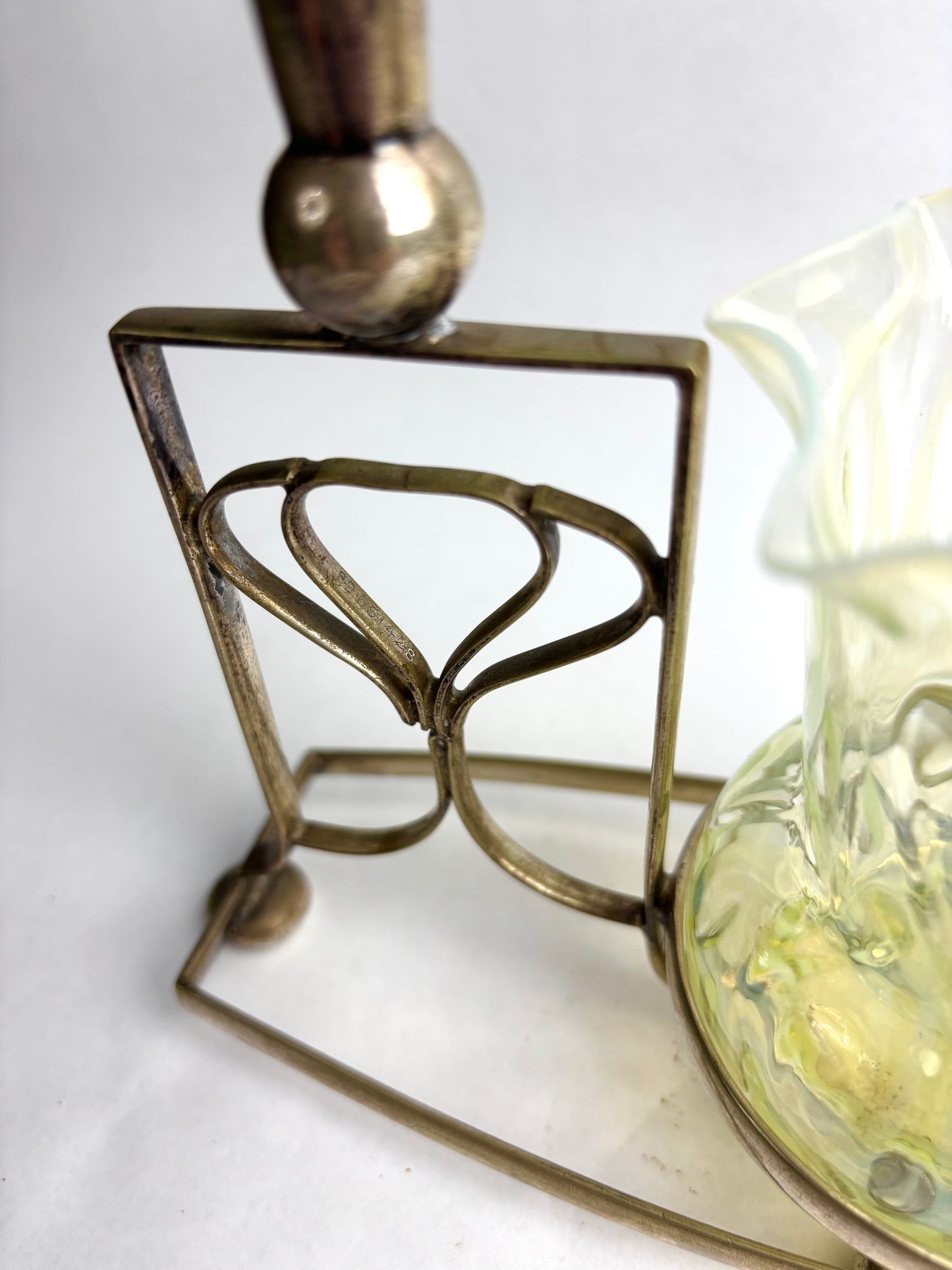 James Powell and Sons Uranium Glass Epergne