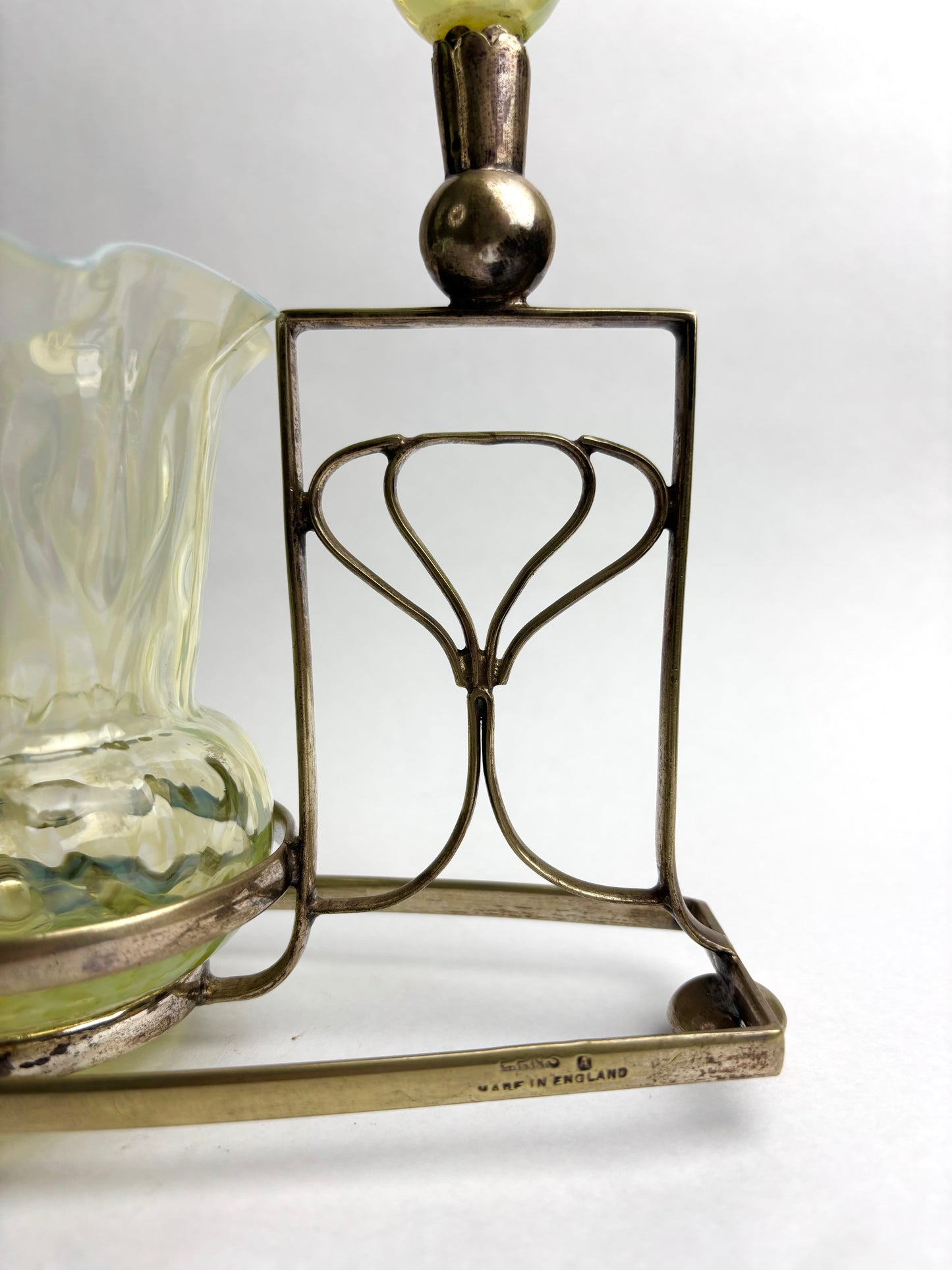 James Powell and Sons Uranium Glass Epergne