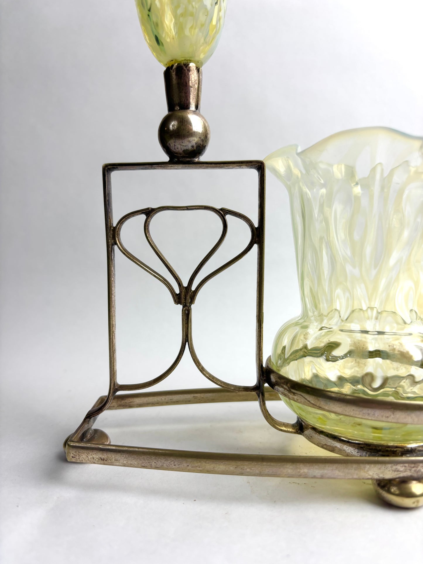 James Powell and Sons Uranium Glass Epergne