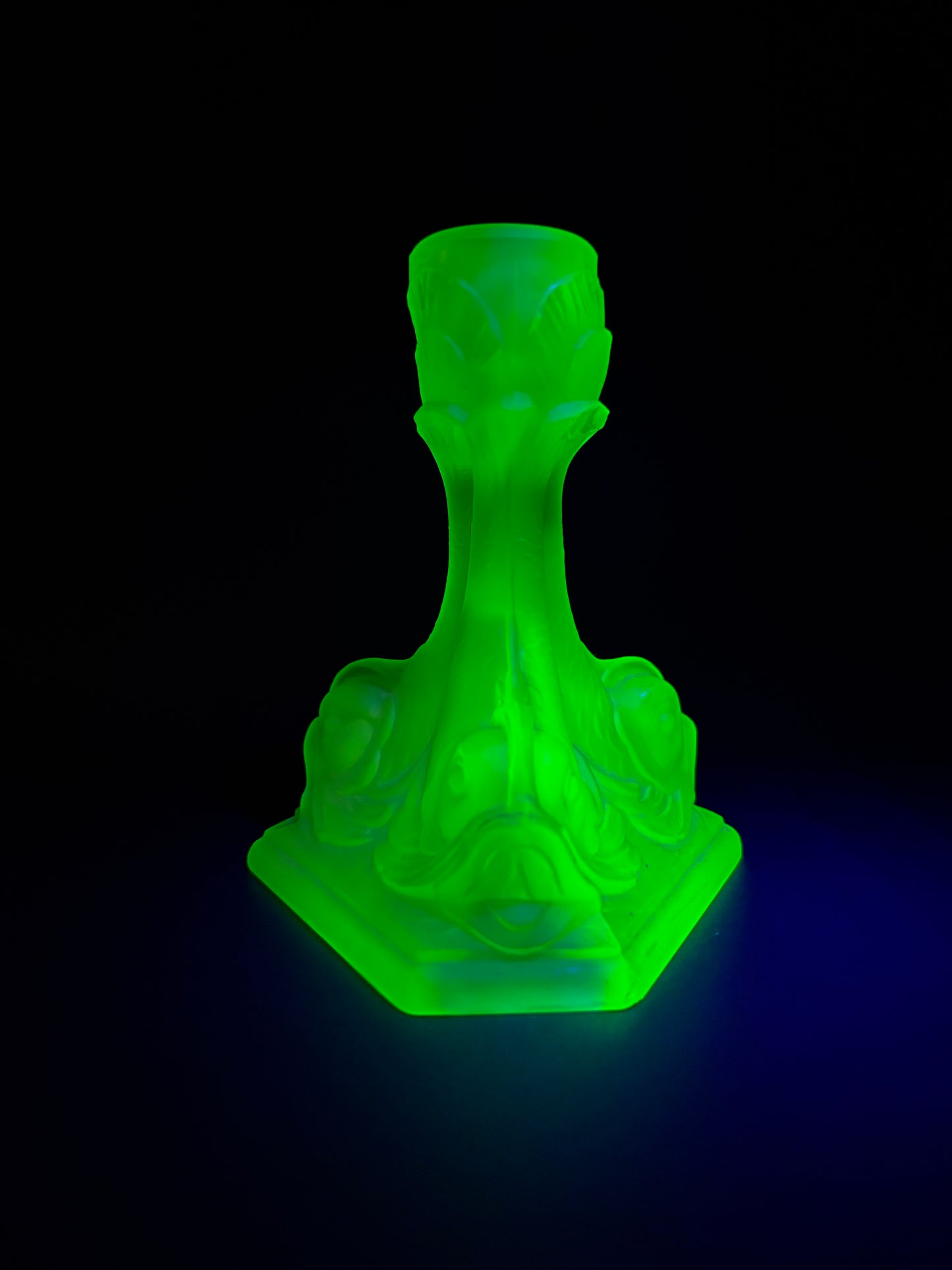 Jobling Frosted Uranium Dolphin Candleholder