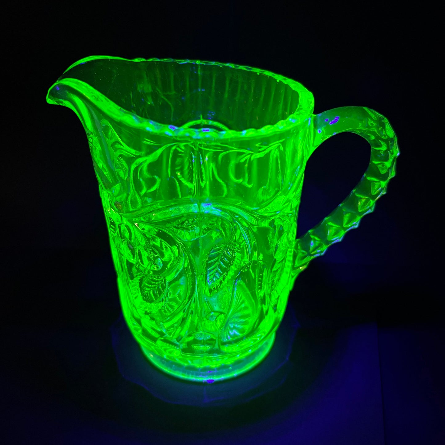 Crown Crystal Australia Uranium Glass Jug
