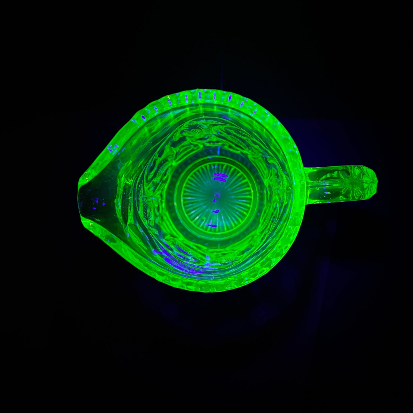 Crown Crystal Australia Uranium Glass Jug