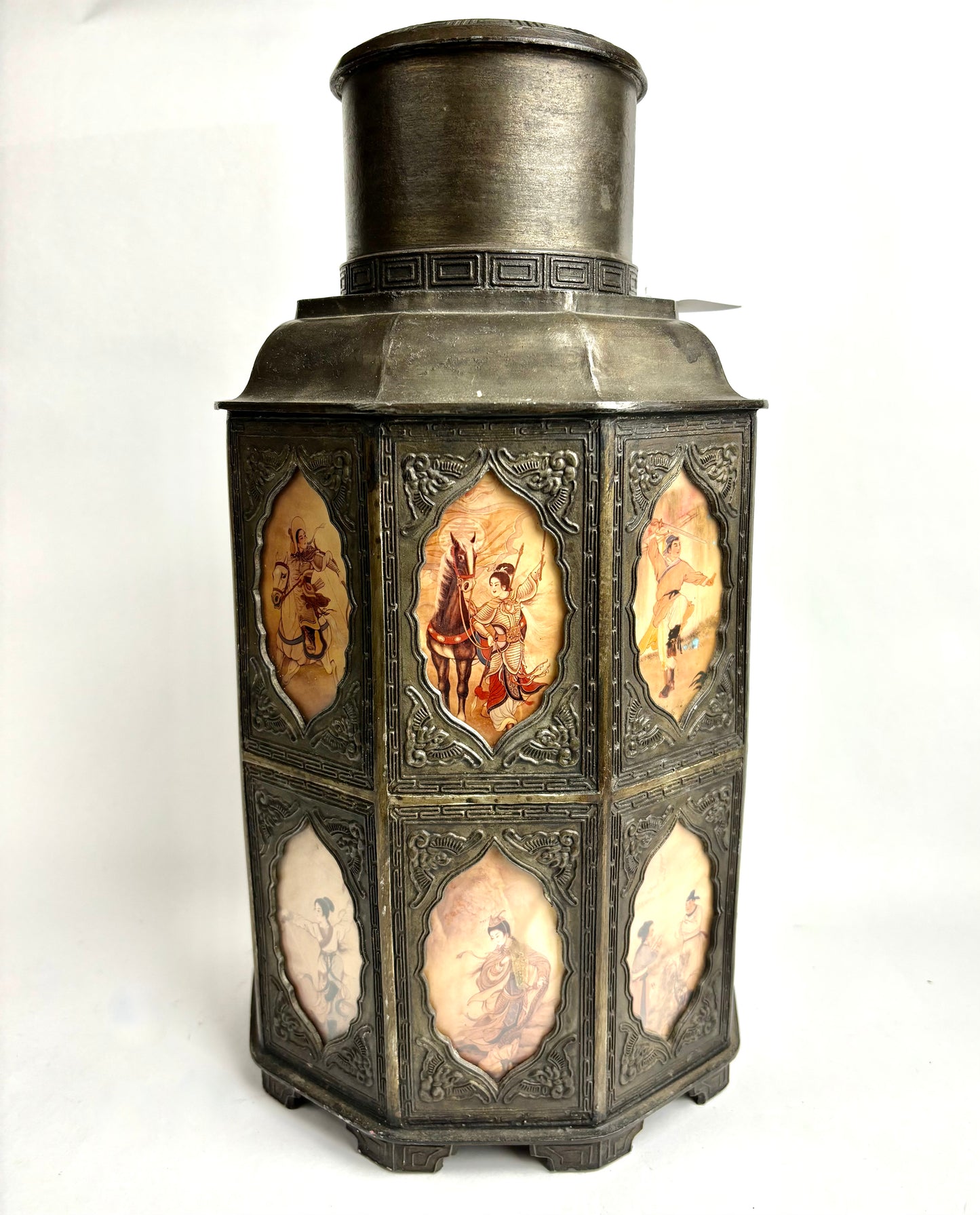 Antique Bronze Asian Tea Caddy