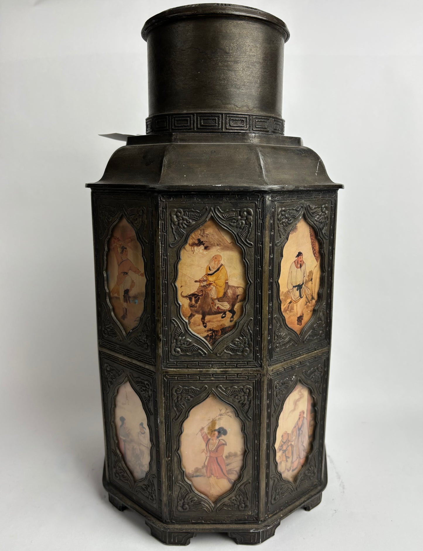 Antique Bronze Asian Tea Caddy