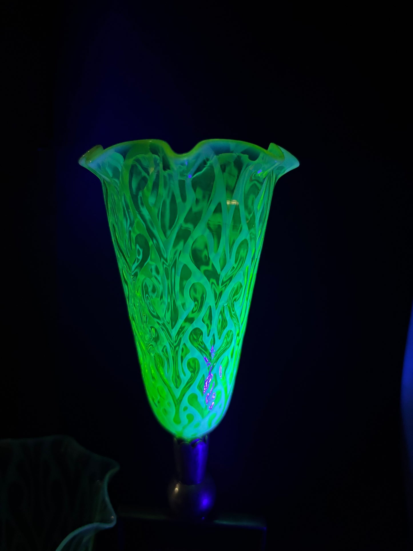 James Powell and Sons Uranium Glass Epergne