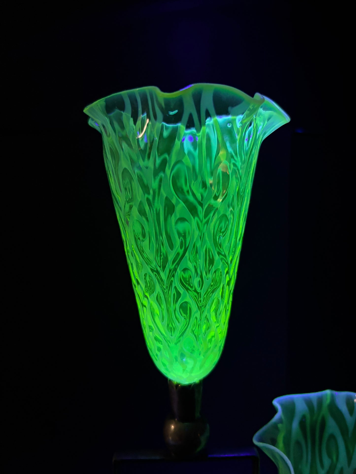 James Powell and Sons Uranium Glass Epergne