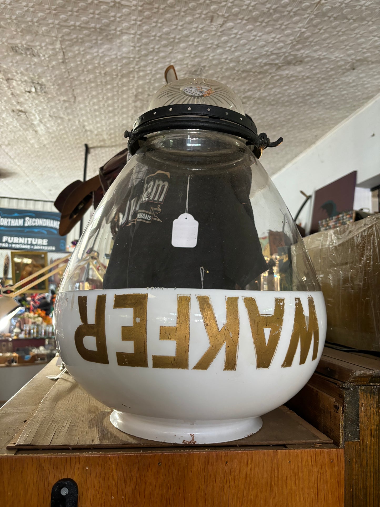Pair of large Victorian Glass Shop Pendants